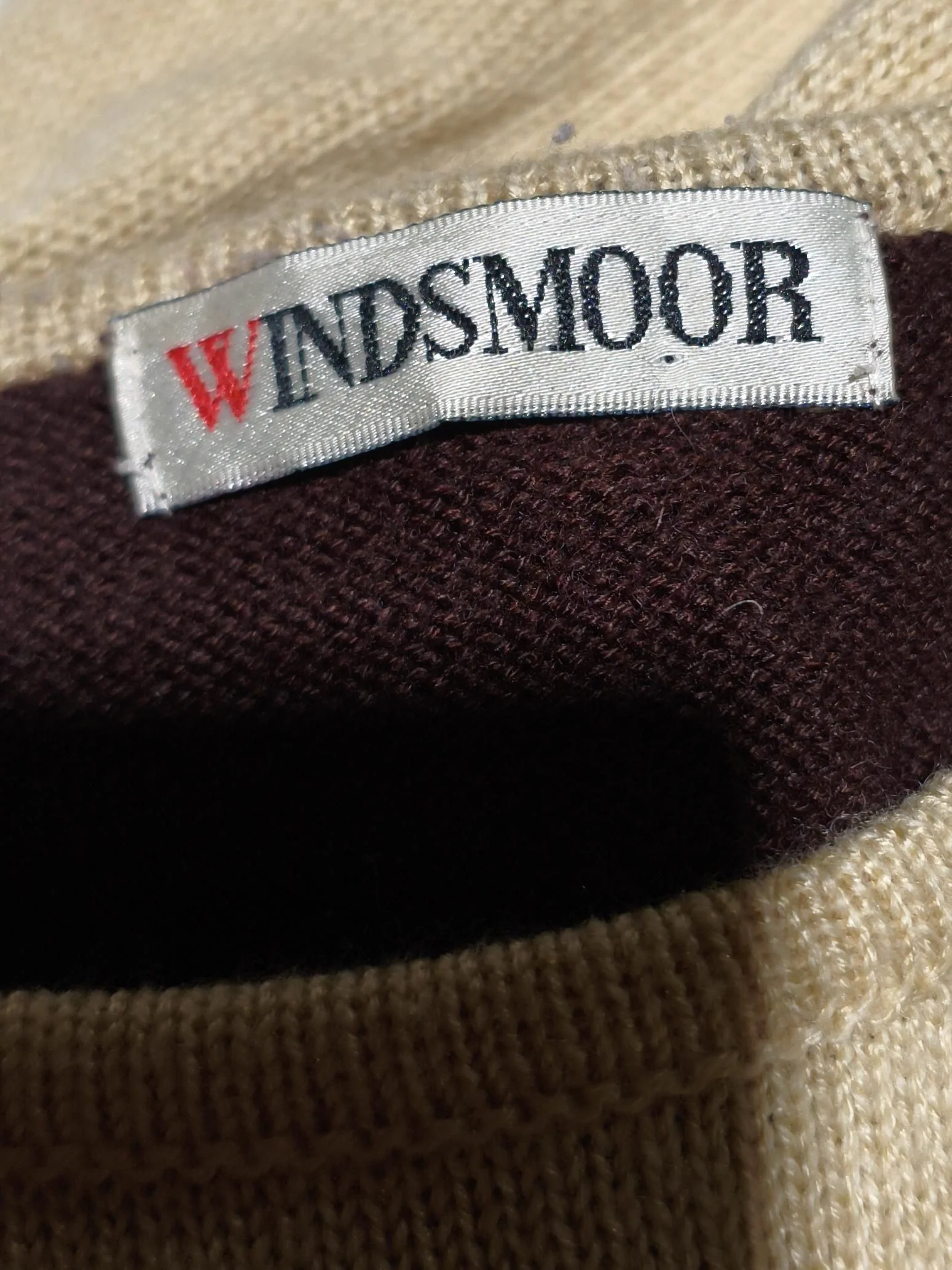 Windsmoor Women's Jumper M Brown Argyle Acrylic with Wool Crew Neck Pullover - Image 5