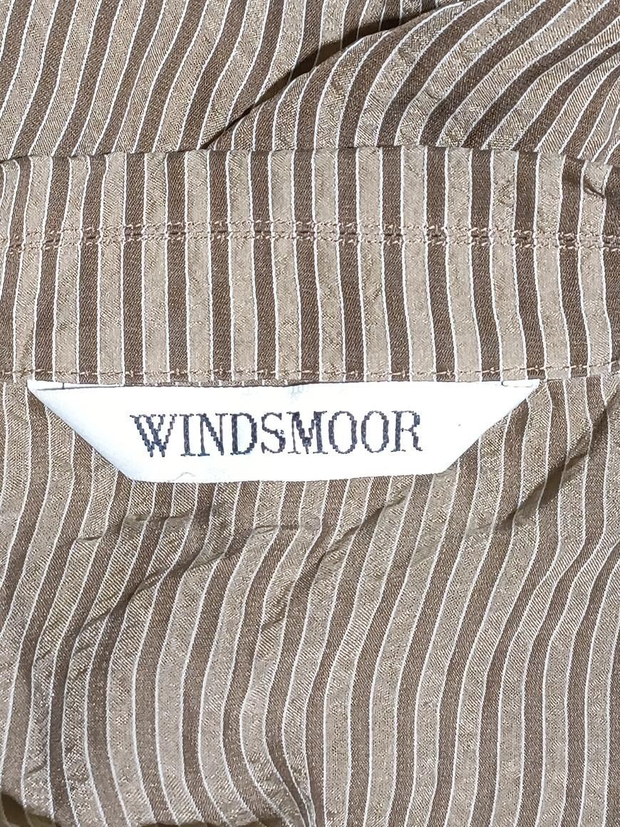 Windsmoor Women's Shirt UK 12 Brown Striped 100% Silk Long Sleeve Collared Basic - Image 5