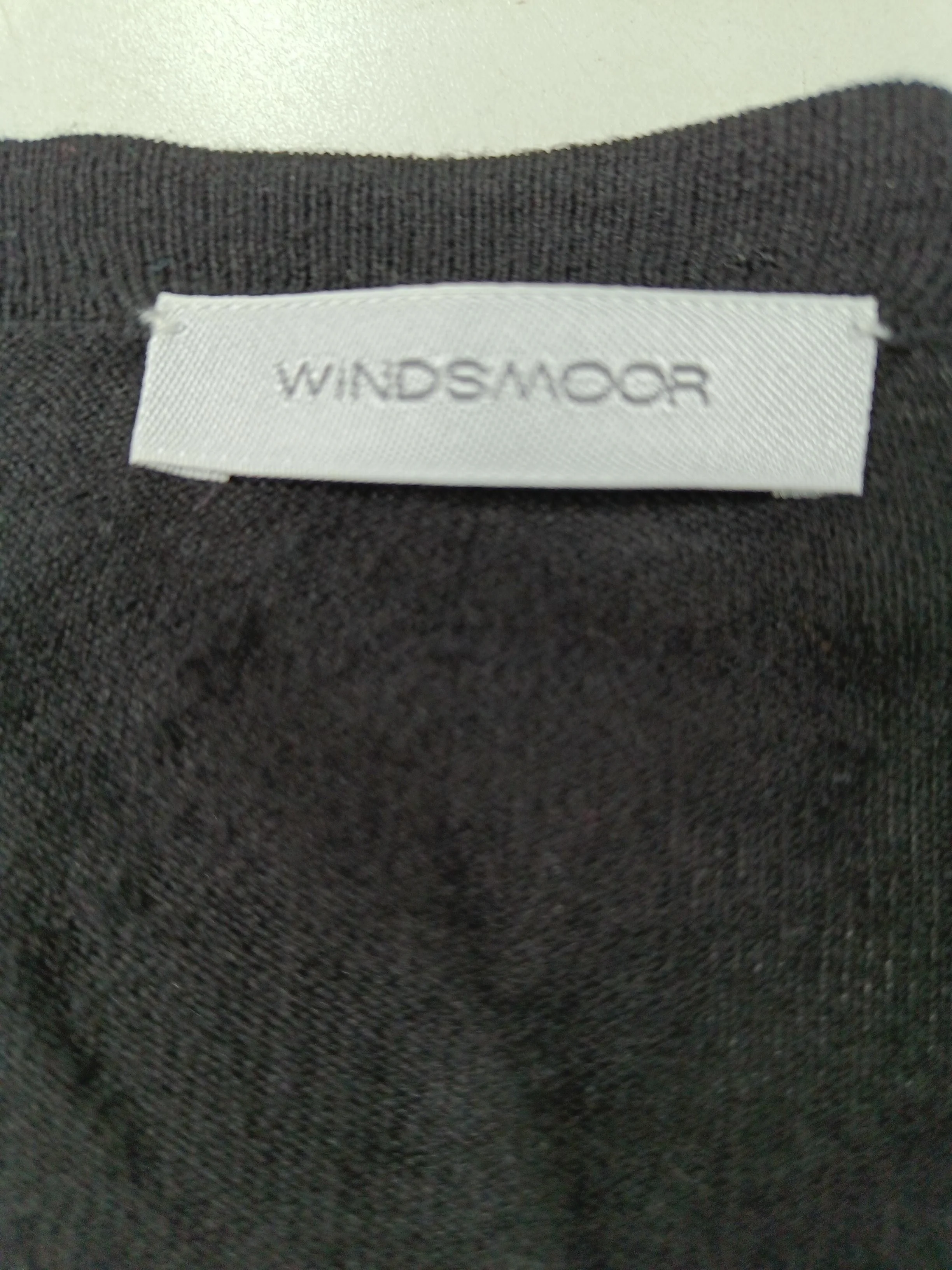 Windsmoor Women's Top XL Black Viscose with Cotton Short Sleeve V-Neck Basic - Image 5