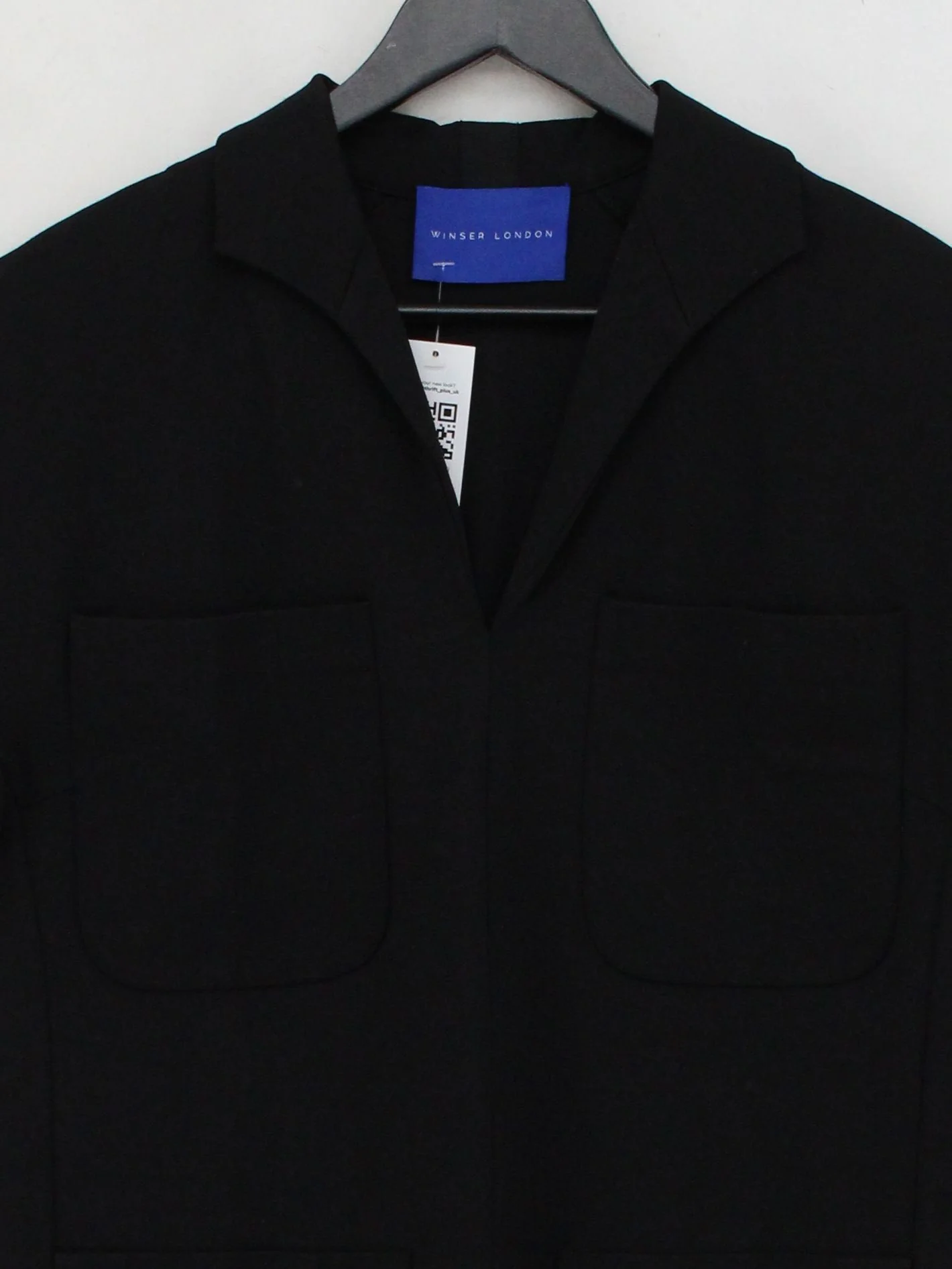 Winser London Shirt Mini Dress M in Black - Image 3