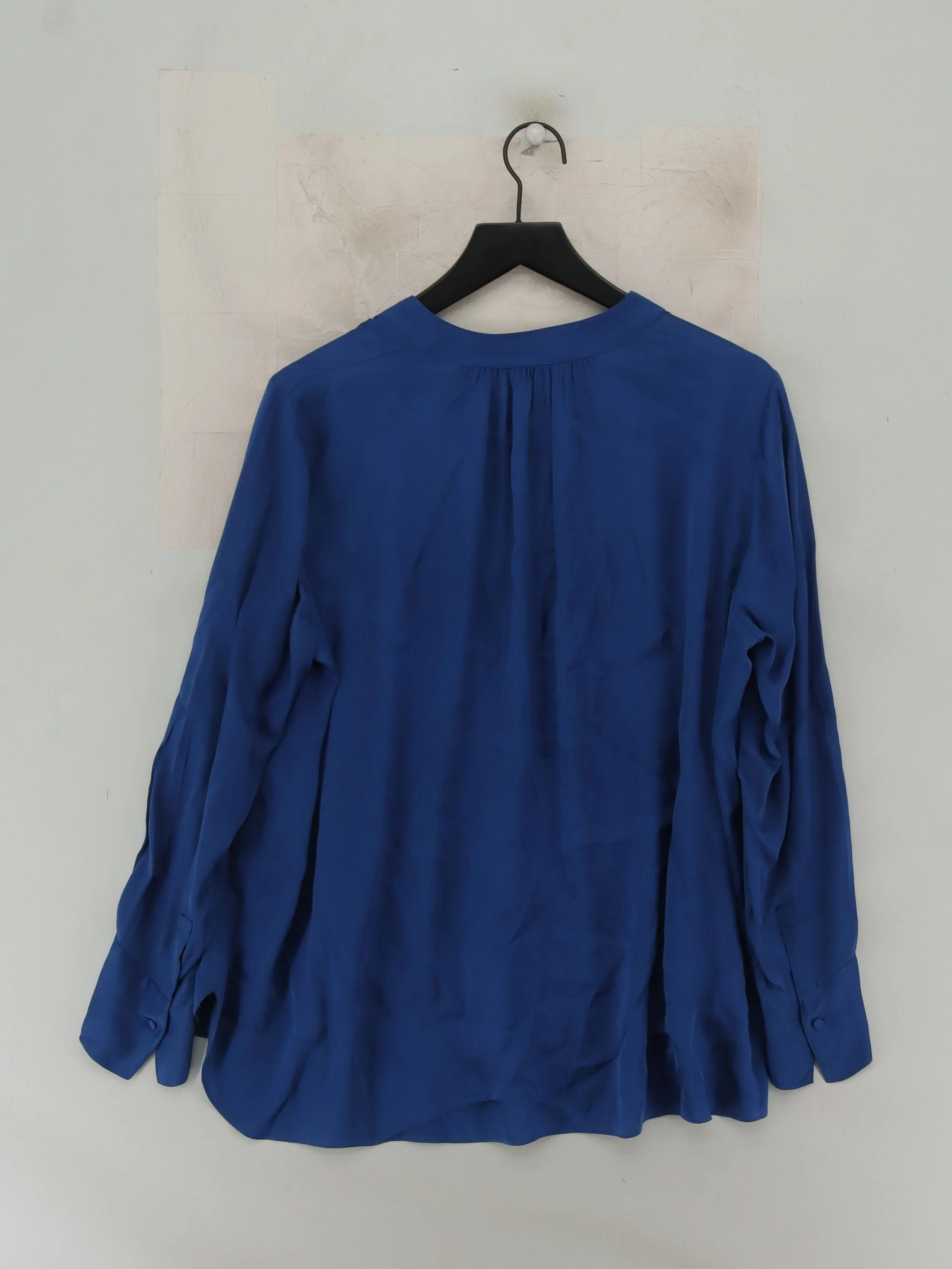 Winser London Women's Blouse L Blue 100% Viscose Long Sleeve V-Neck Basic - Image 2