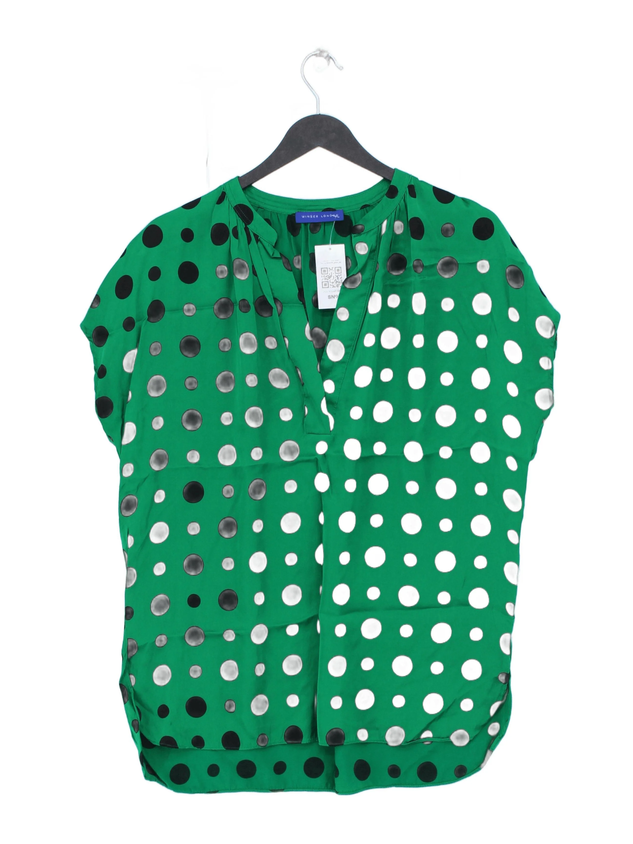 Winser London Women's Top S Green 100% Viscose Basic