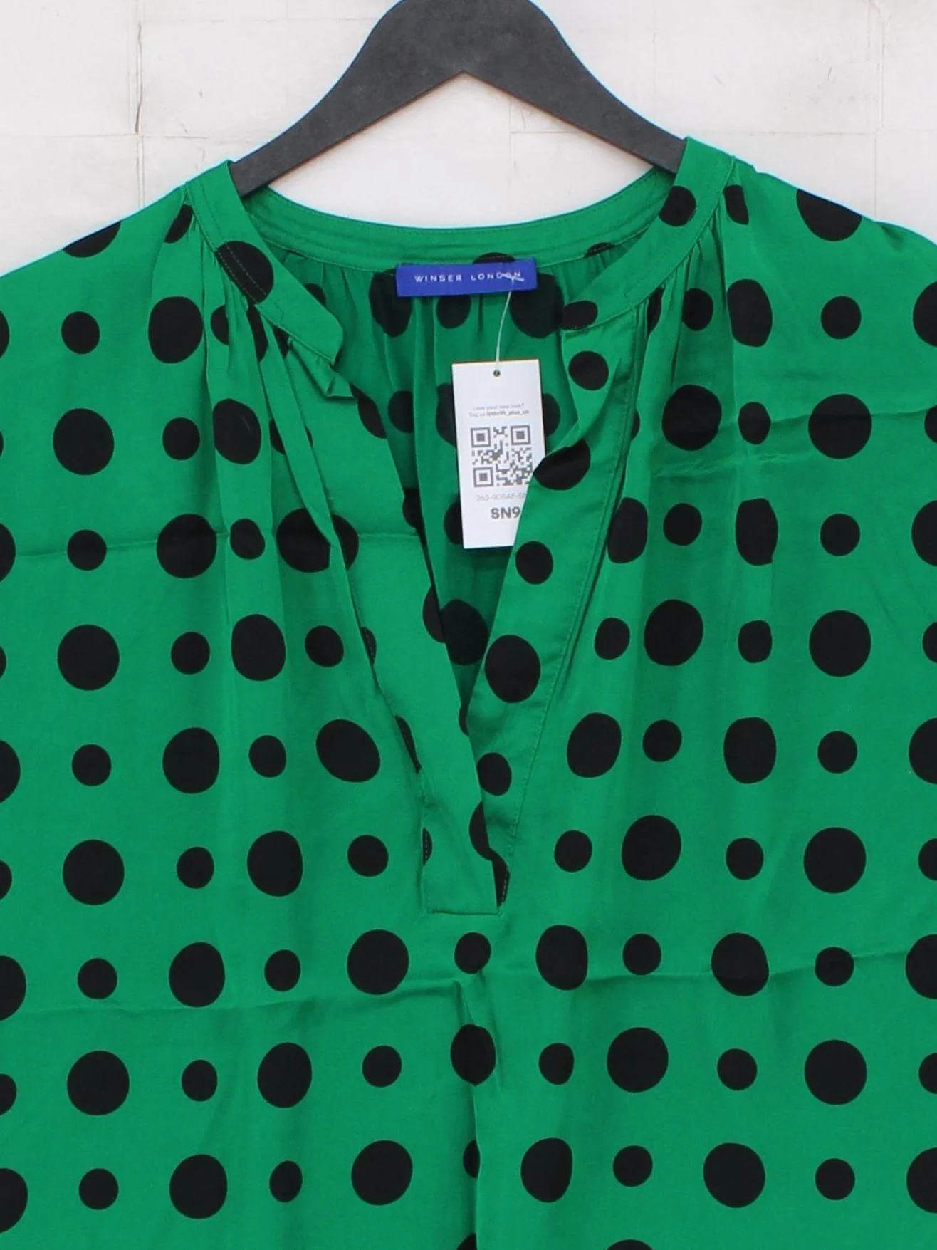 Winser London Women's Top S Green 100% Viscose Basic - Image 3