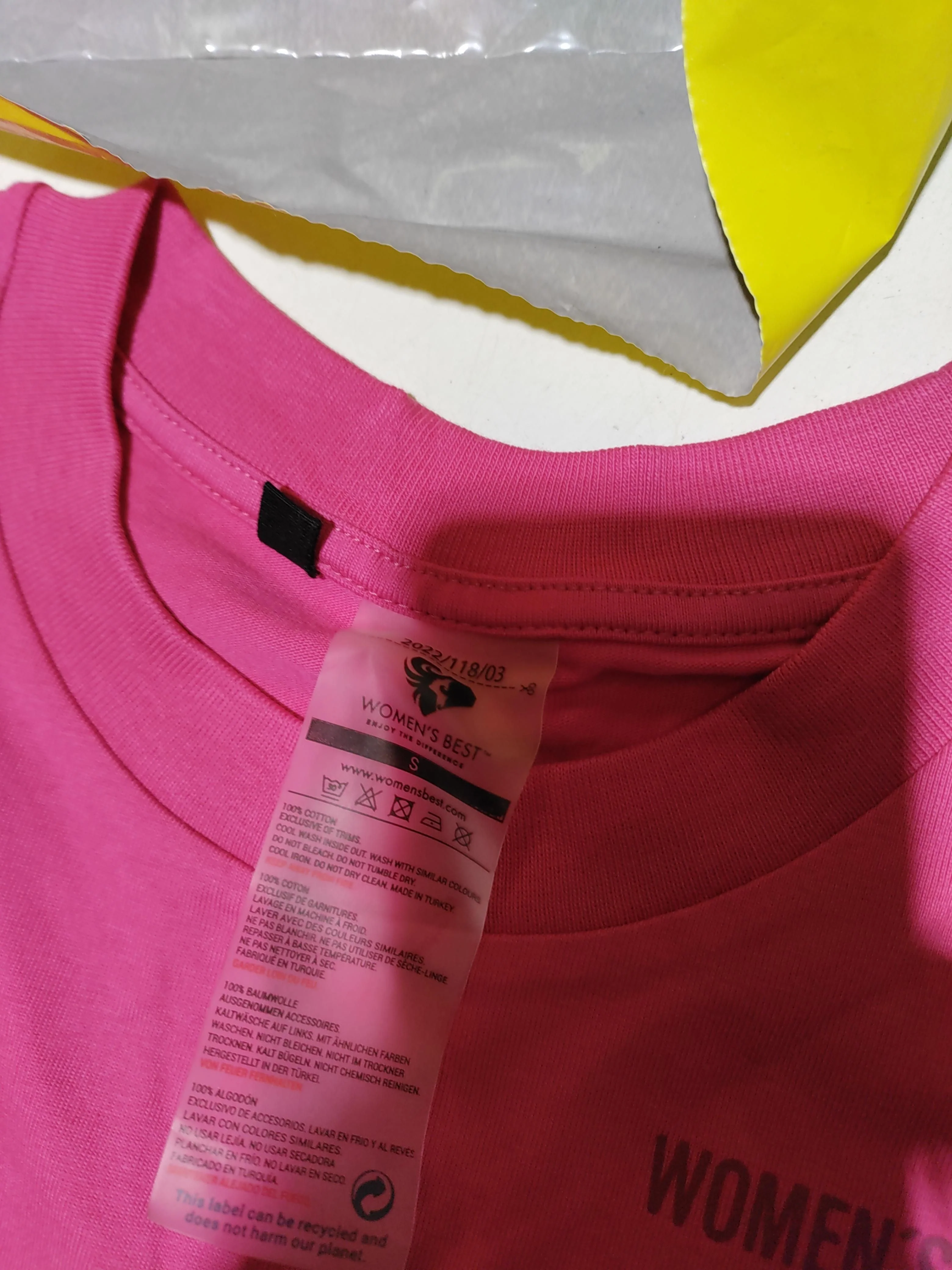 Women's Best Women's T-Shirt S Pink 100% Cotton Short Sleeve Round Neck Basic - Image 5