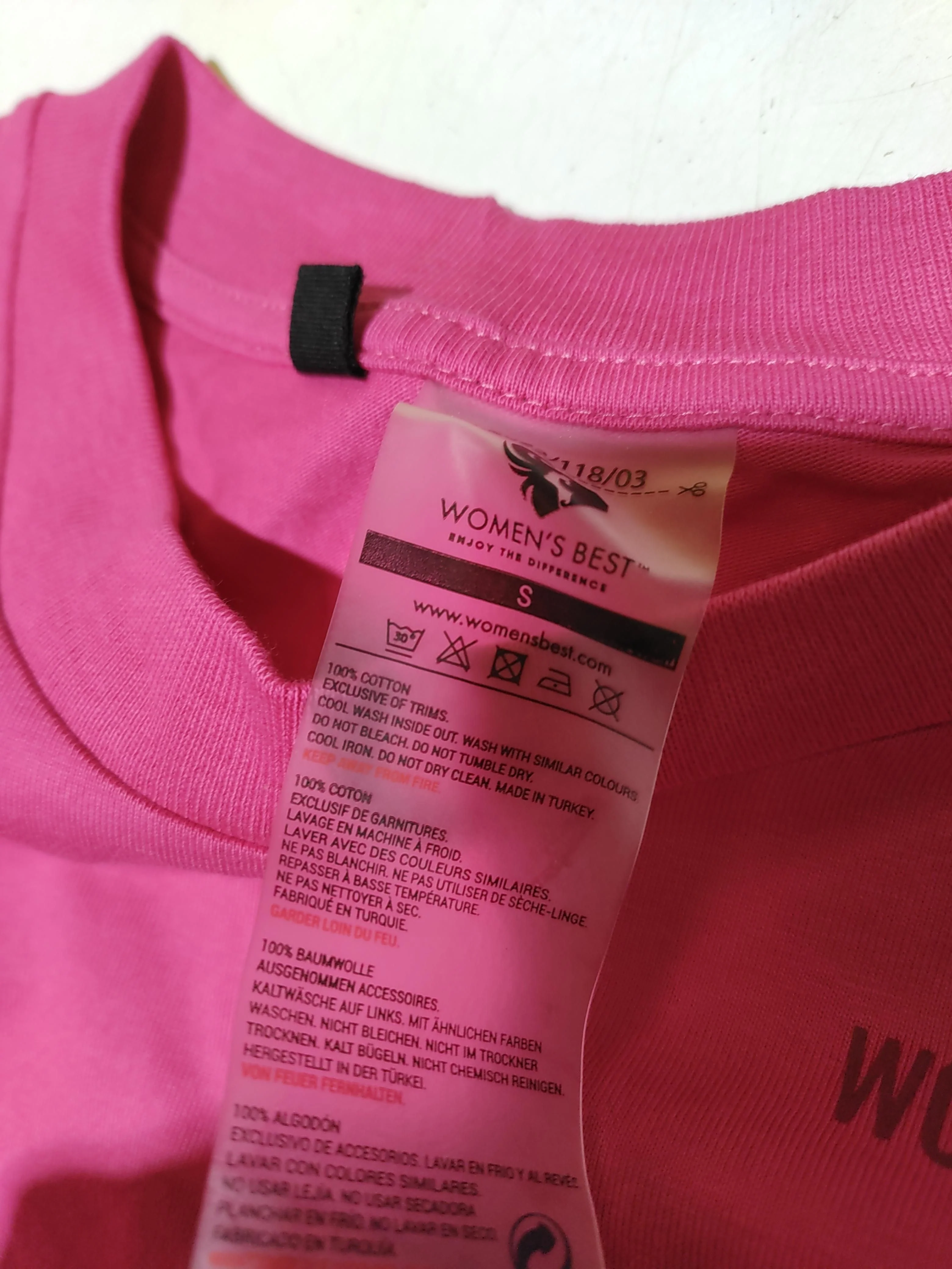 Women's Best Women's T-Shirt S Pink 100% Cotton Short Sleeve Round Neck Basic - Image 6