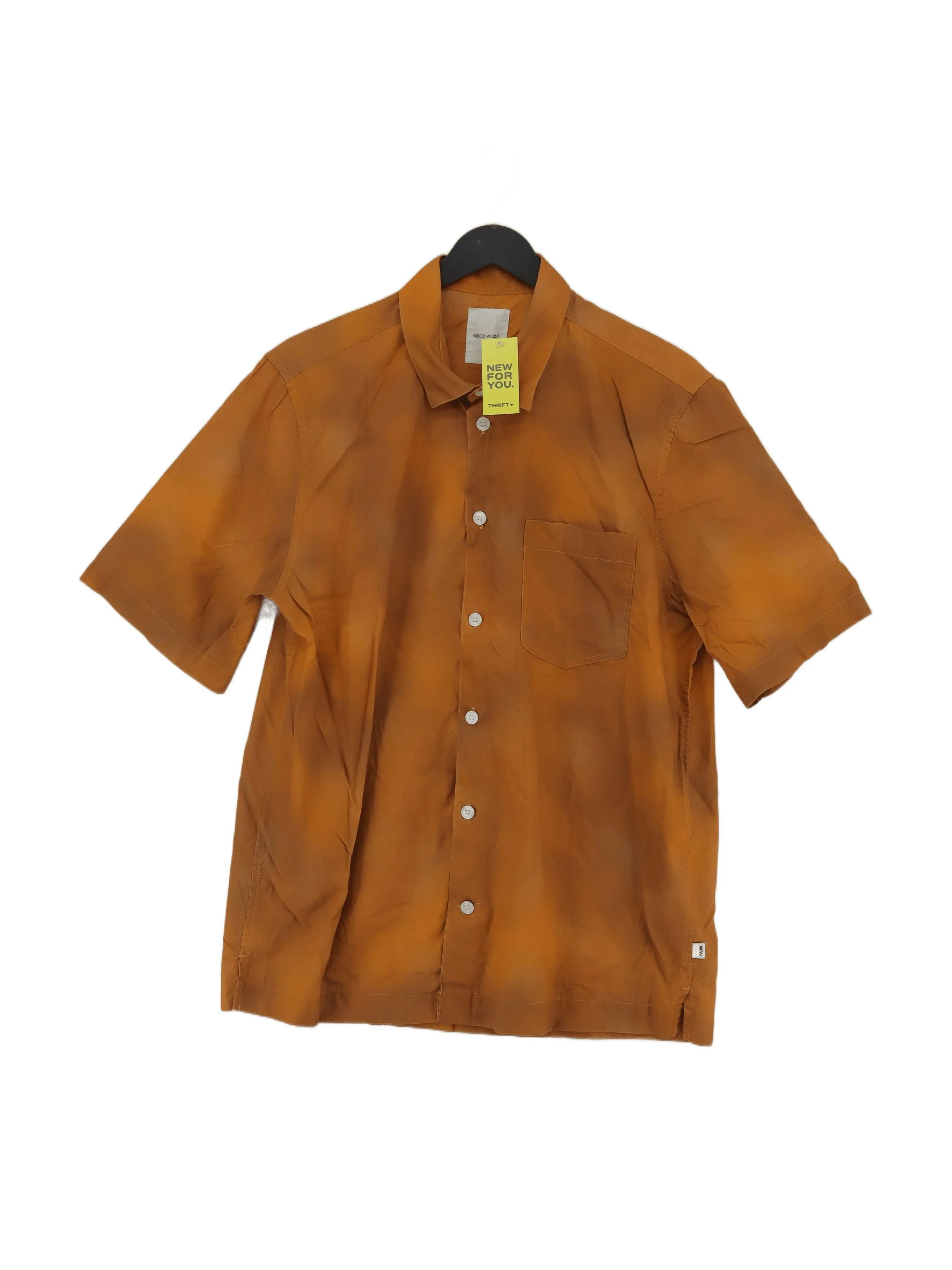Wood Wood Men's Shirt M Orange 100% Cotton Basic