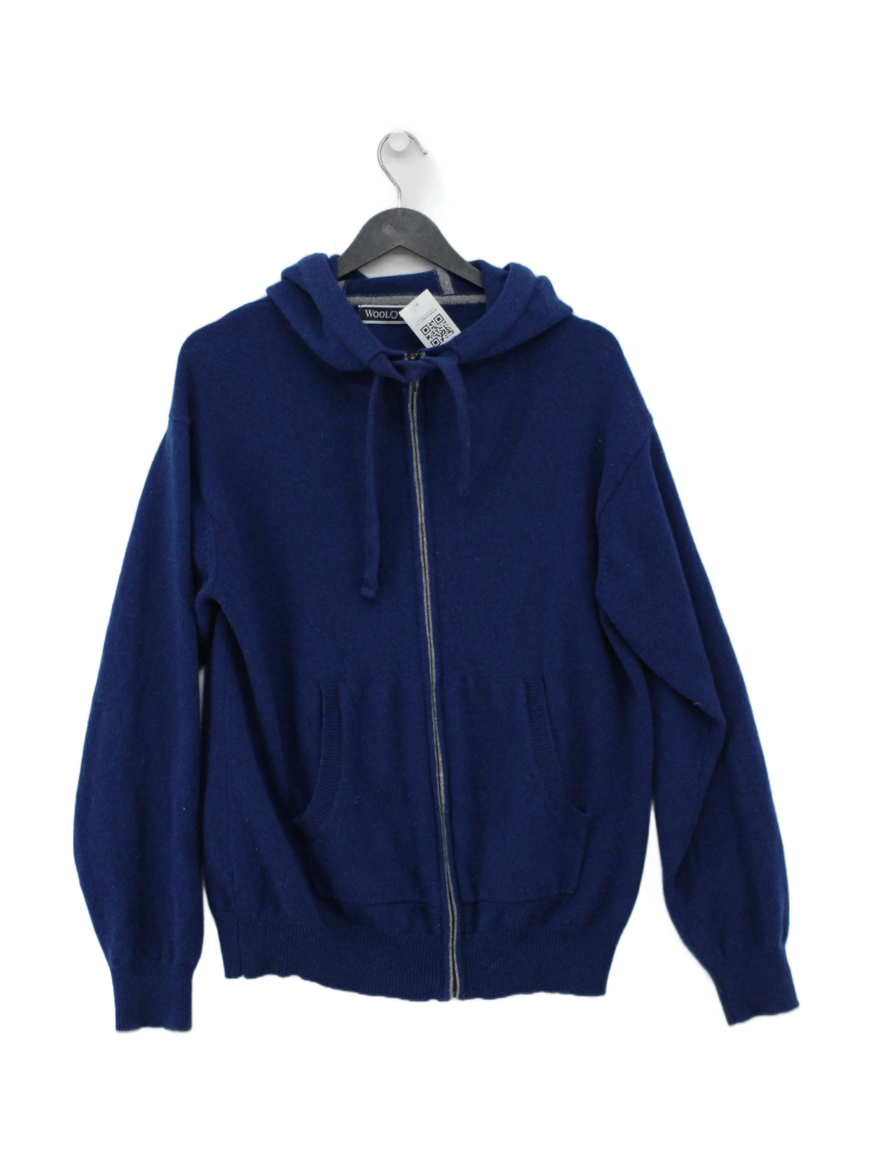 Woolovers Men's Hoodie M Blue 100% Wool Pullover