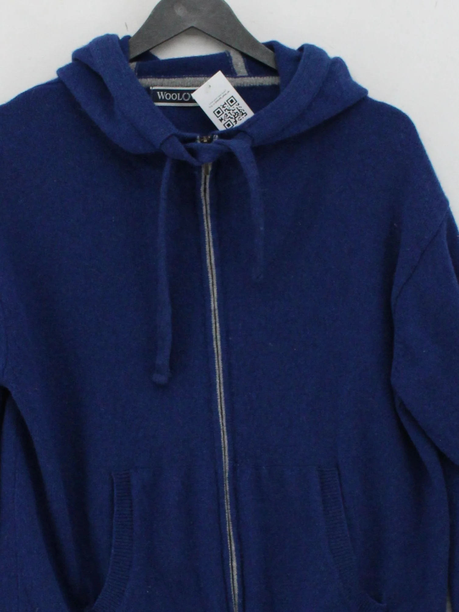 Woolovers Men's Hoodie M Blue 100% Wool Pullover - Image 3