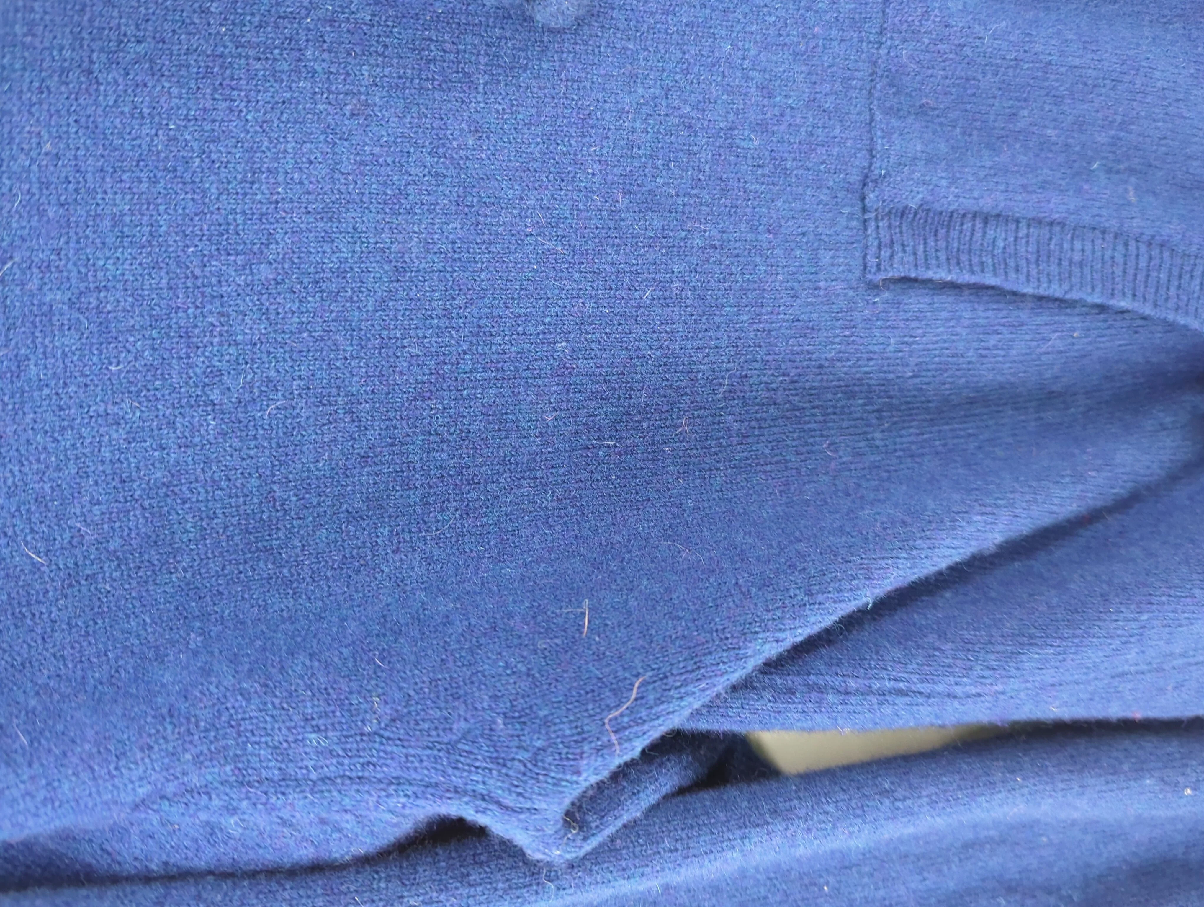 Woolovers Men's Hoodie M Blue 100% Wool Pullover - Image 5