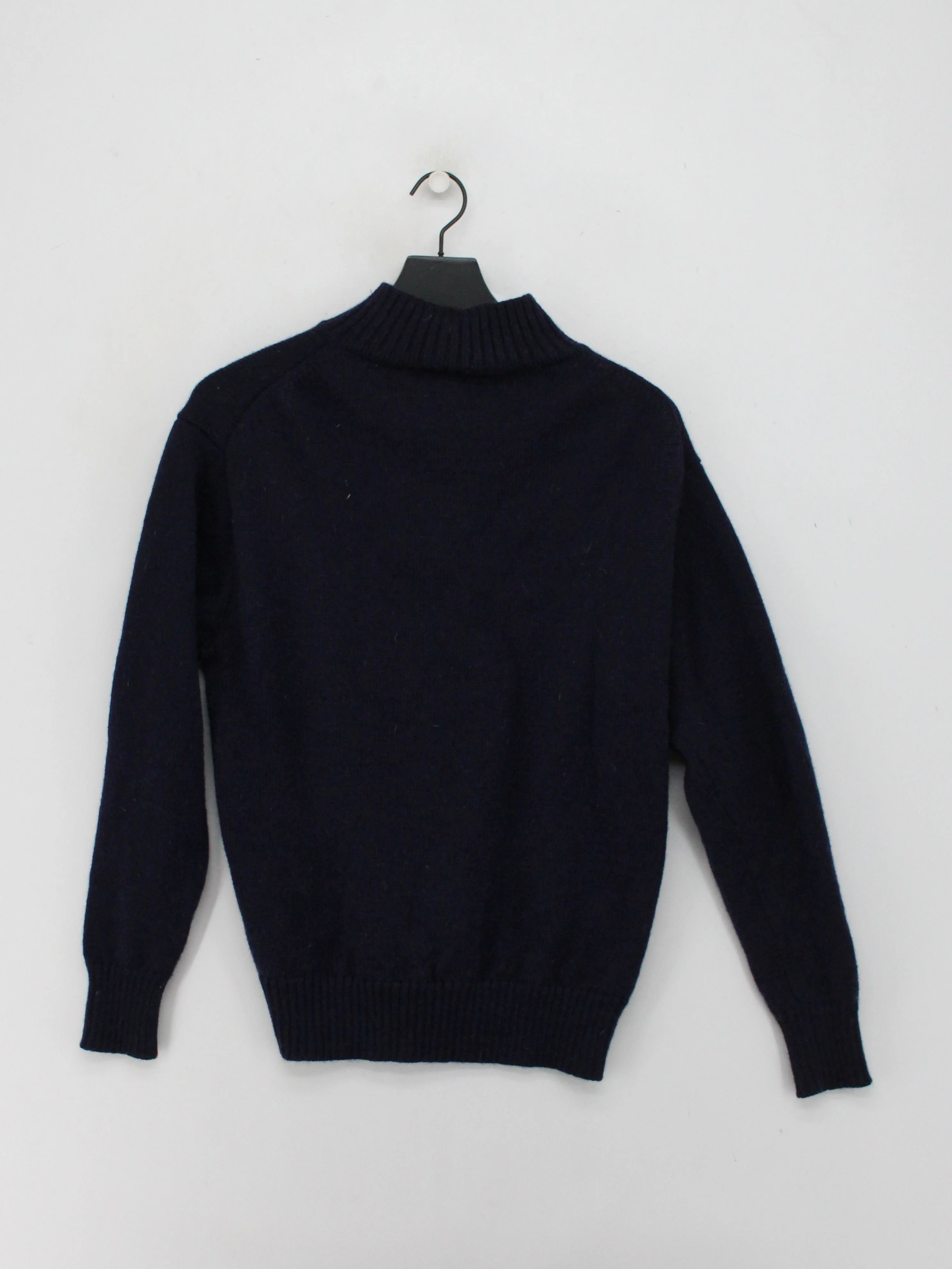 Woolovers Men's Jumper M Blue 100% Wool Mock Neck Pullover - Image 2