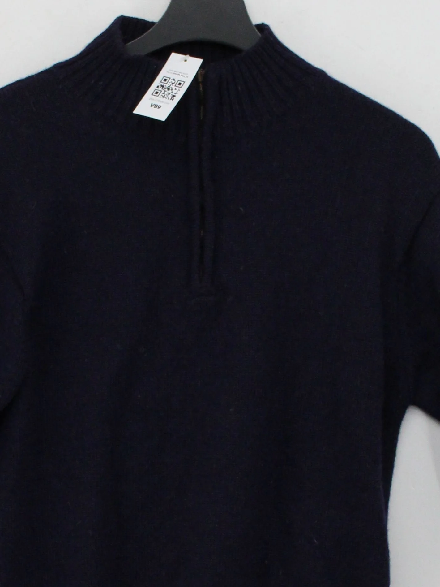 Woolovers Men's Jumper M Blue 100% Wool Mock Neck Pullover - Image 3