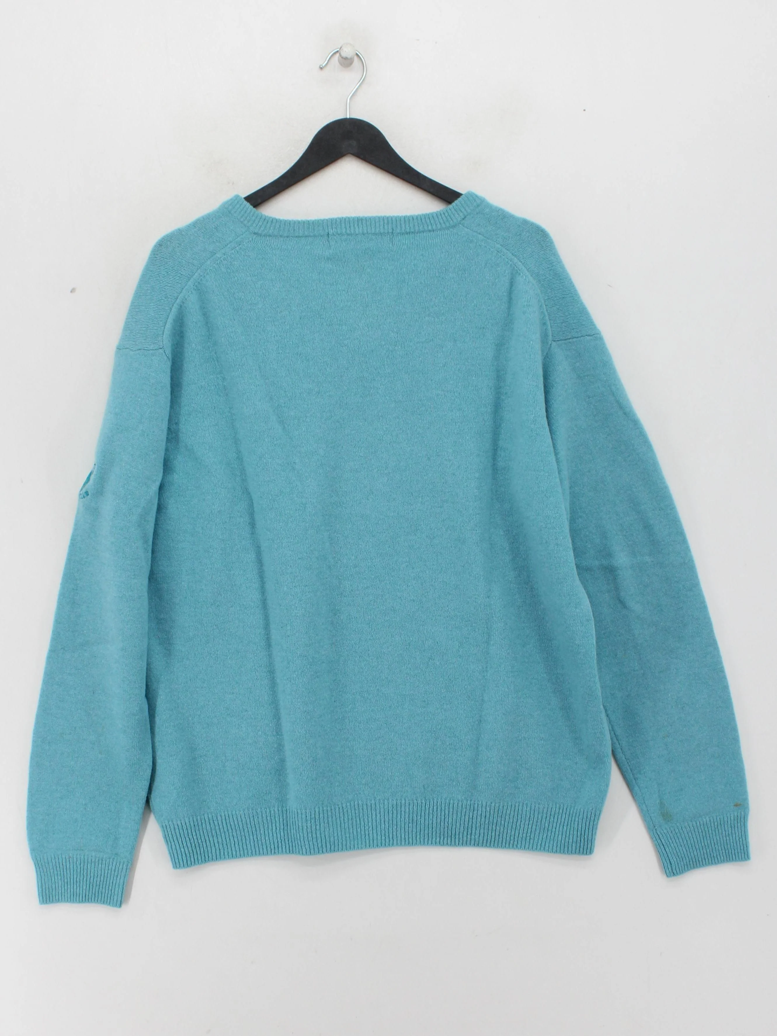 Woolovers Men's Jumper M Blue 100% Wool V-Neck Pullover - Image 2