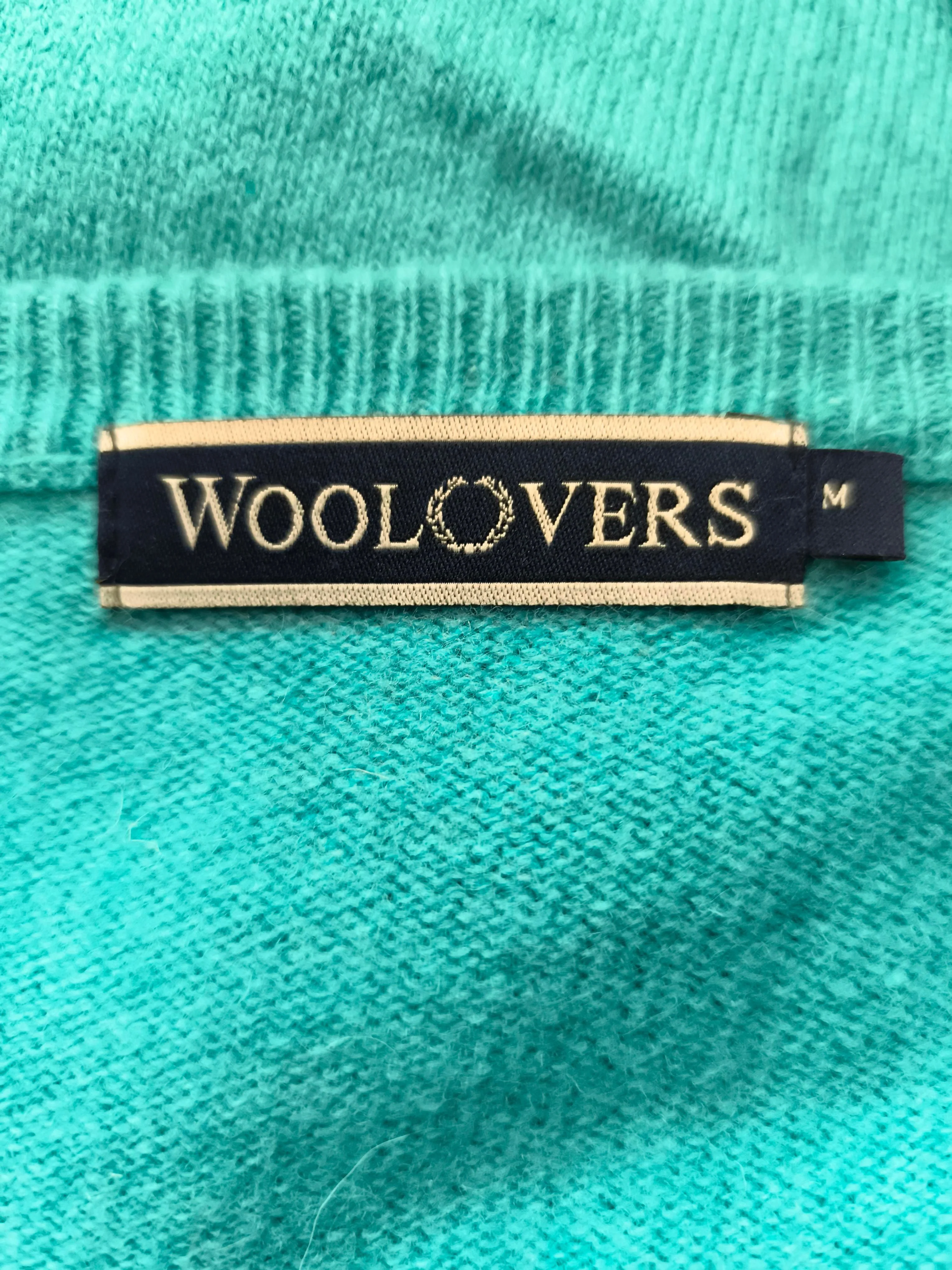 Woolovers Men's Jumper M Blue 100% Wool V-Neck Pullover - Image 6