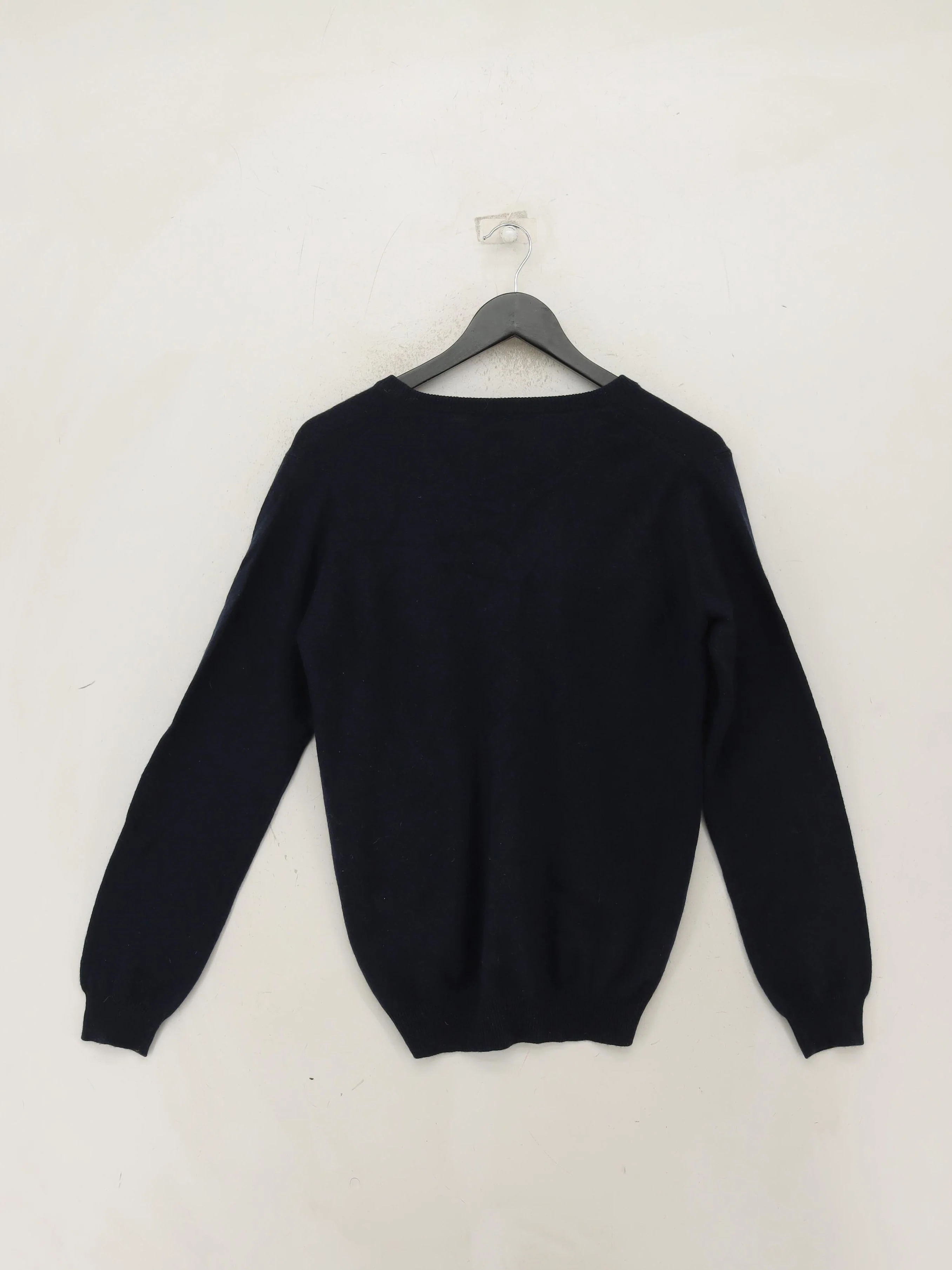 Woolovers Men's Jumper S Blue Cashmere with Wool V-Neck Pullover - Image 2