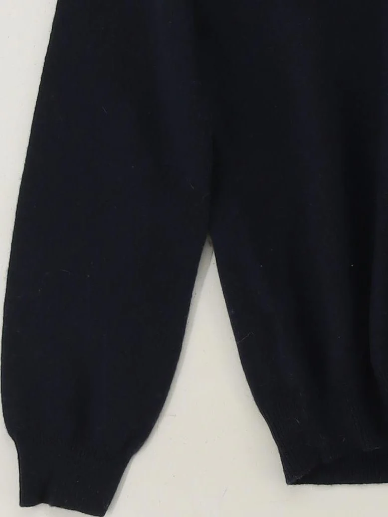 Woolovers Men's Jumper S Blue Cashmere with Wool V-Neck Pullover - Image 4