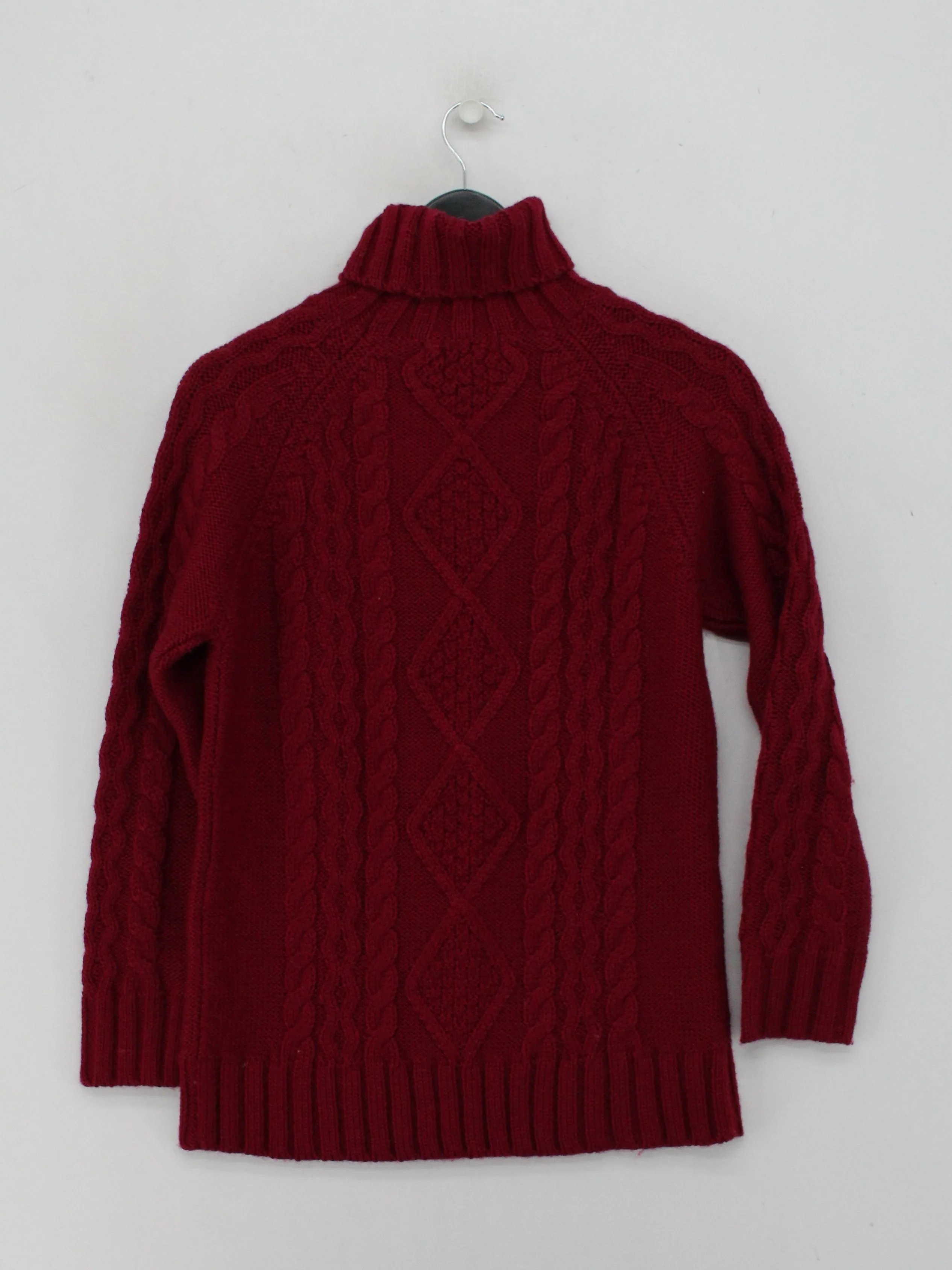Woolovers Men's Jumper S Red 100% Wool Roll Neck Pullover - Image 2