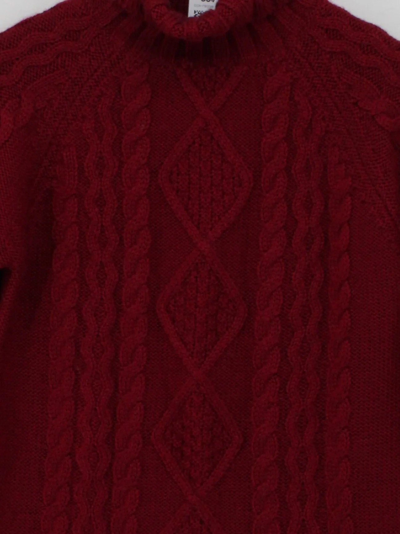 Woolovers Men's Jumper S Red 100% Wool Roll Neck Pullover - Image 3