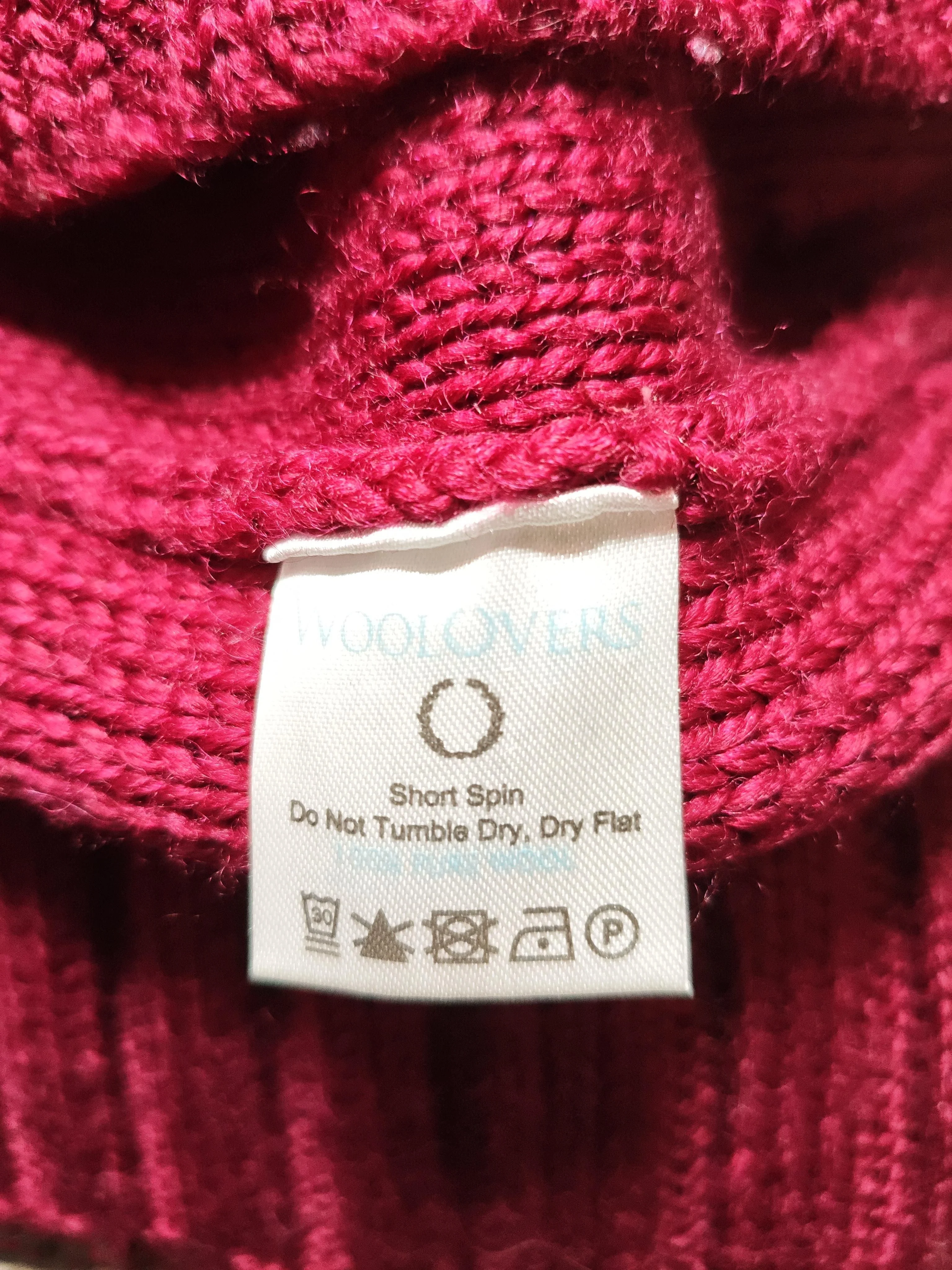 Woolovers Men's Jumper S Red 100% Wool Roll Neck Pullover - Image 6