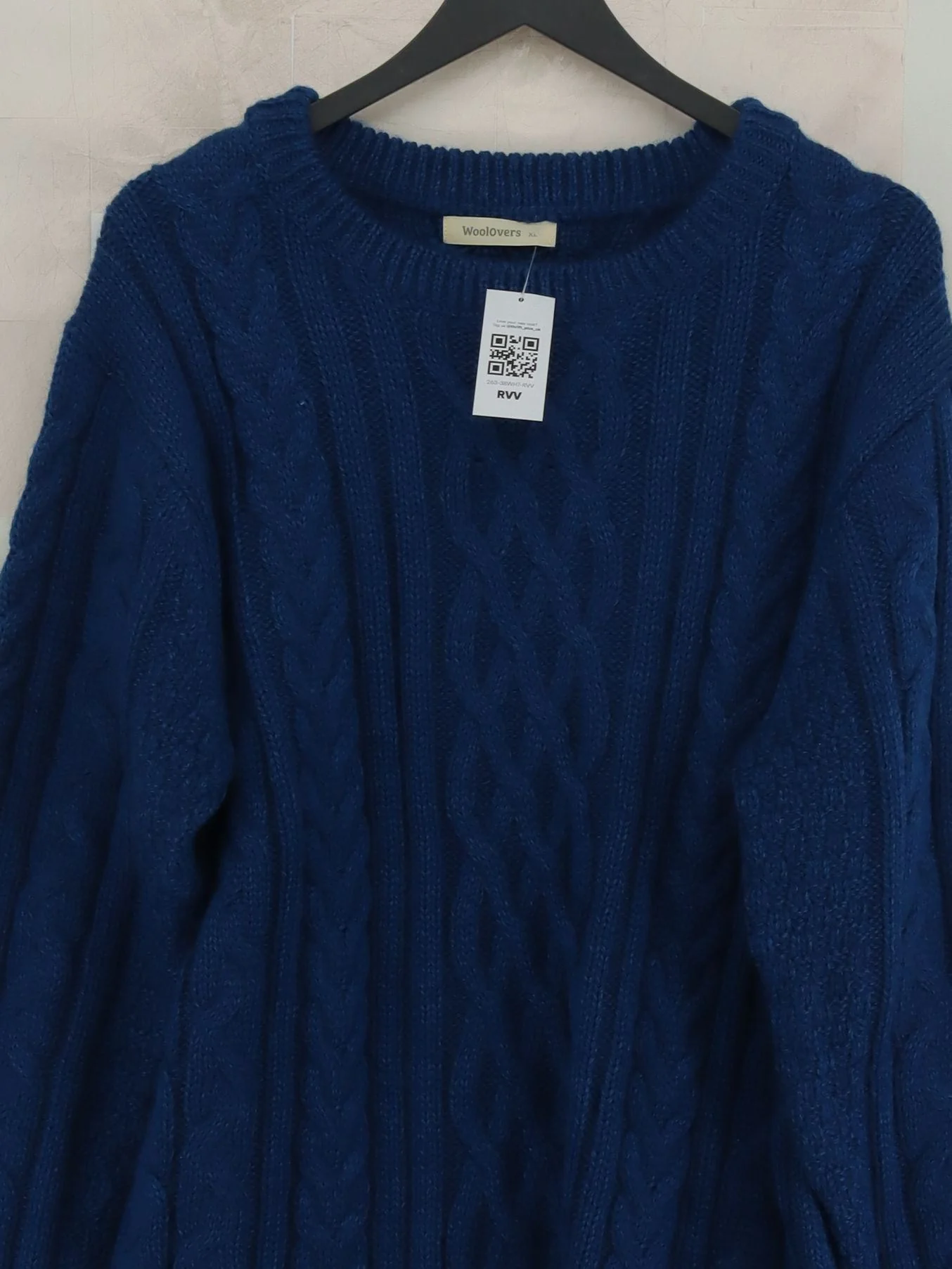 Woolovers Men's Jumper XL Blue 100% Wool Crew Neck Pullover - Image 3