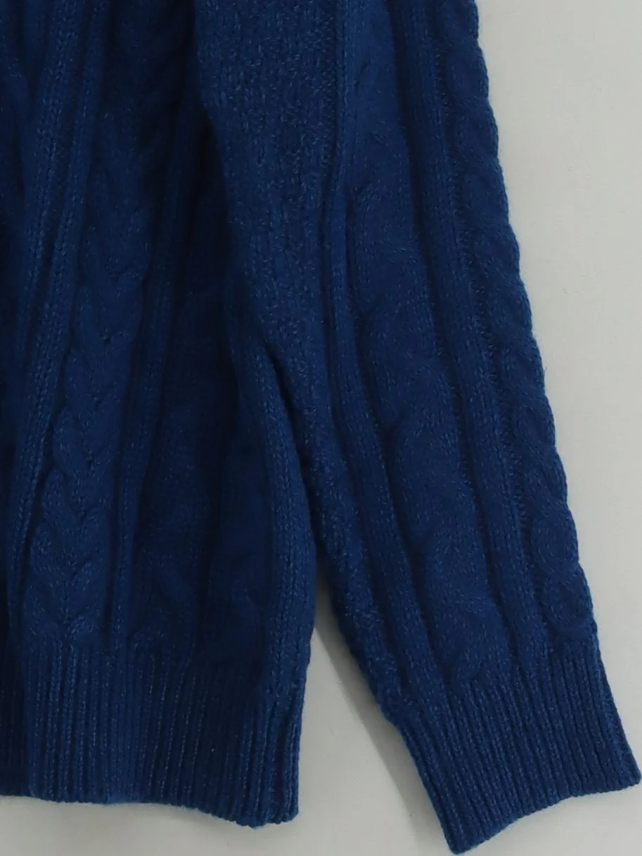 Woolovers Men's Jumper XL Blue 100% Wool Crew Neck Pullover - Image 4