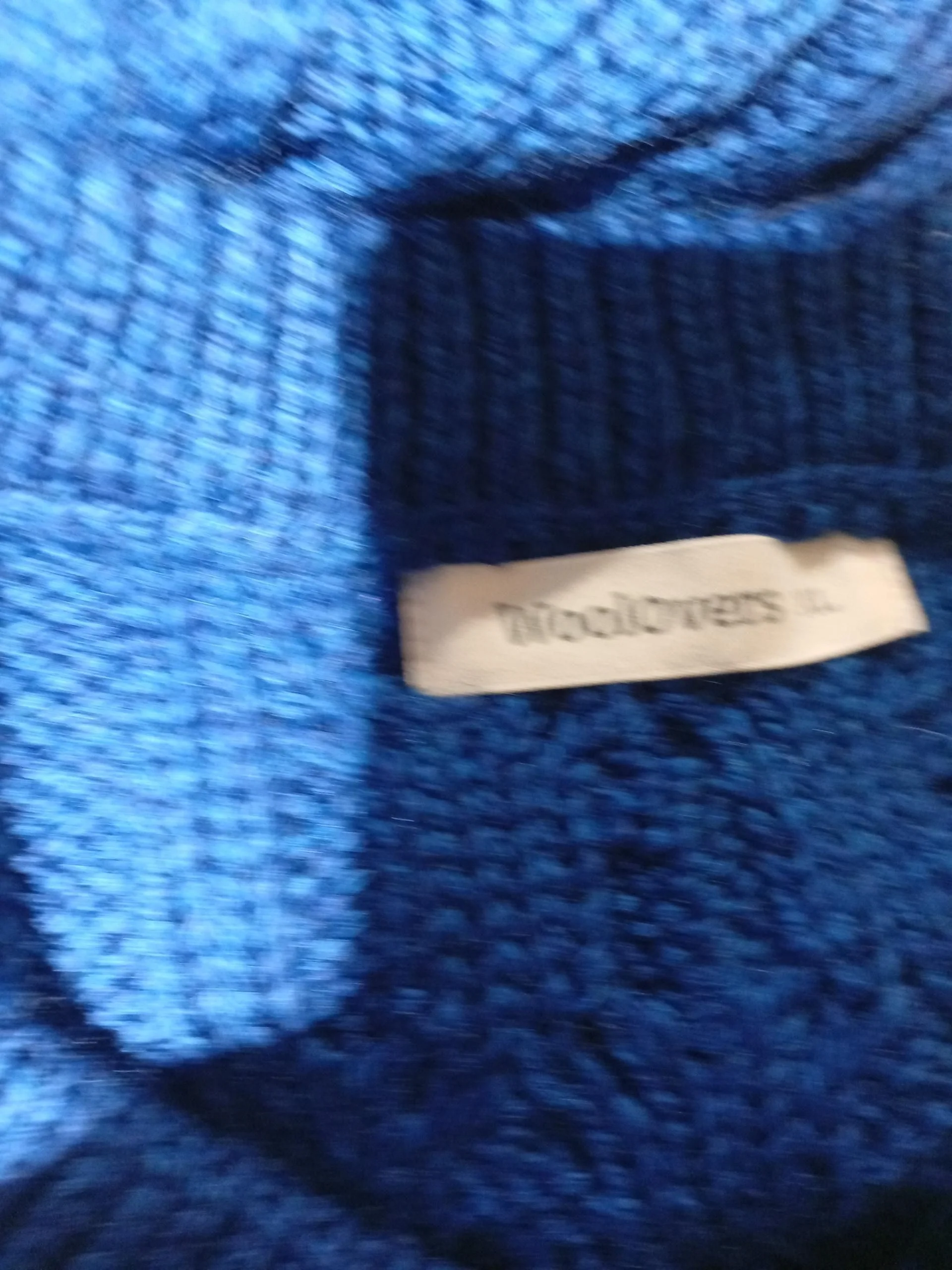 Woolovers Men's Jumper XL Blue 100% Wool Crew Neck Pullover - Image 5