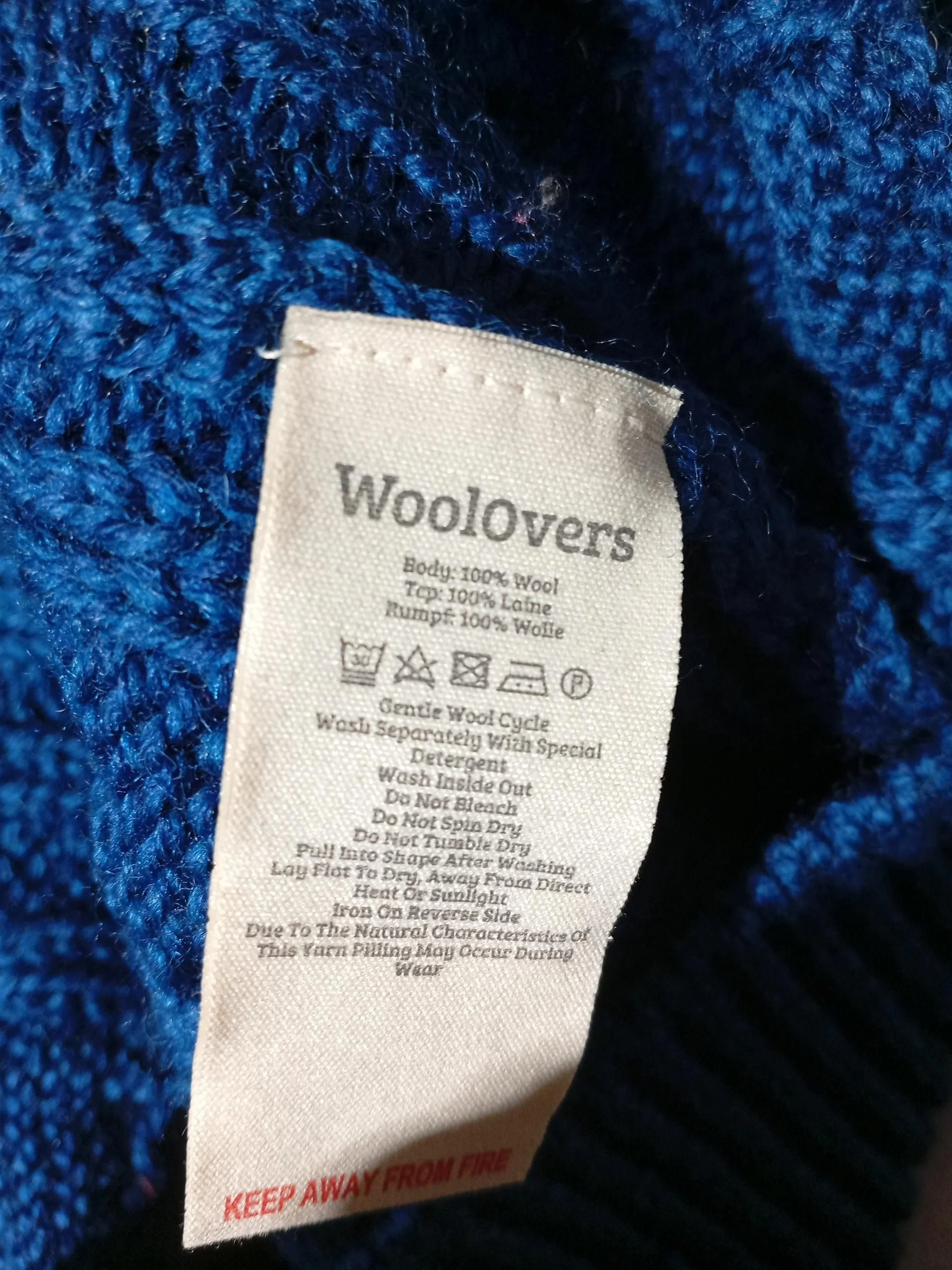 Woolovers Men's Jumper XL Blue 100% Wool Crew Neck Pullover - Image 6