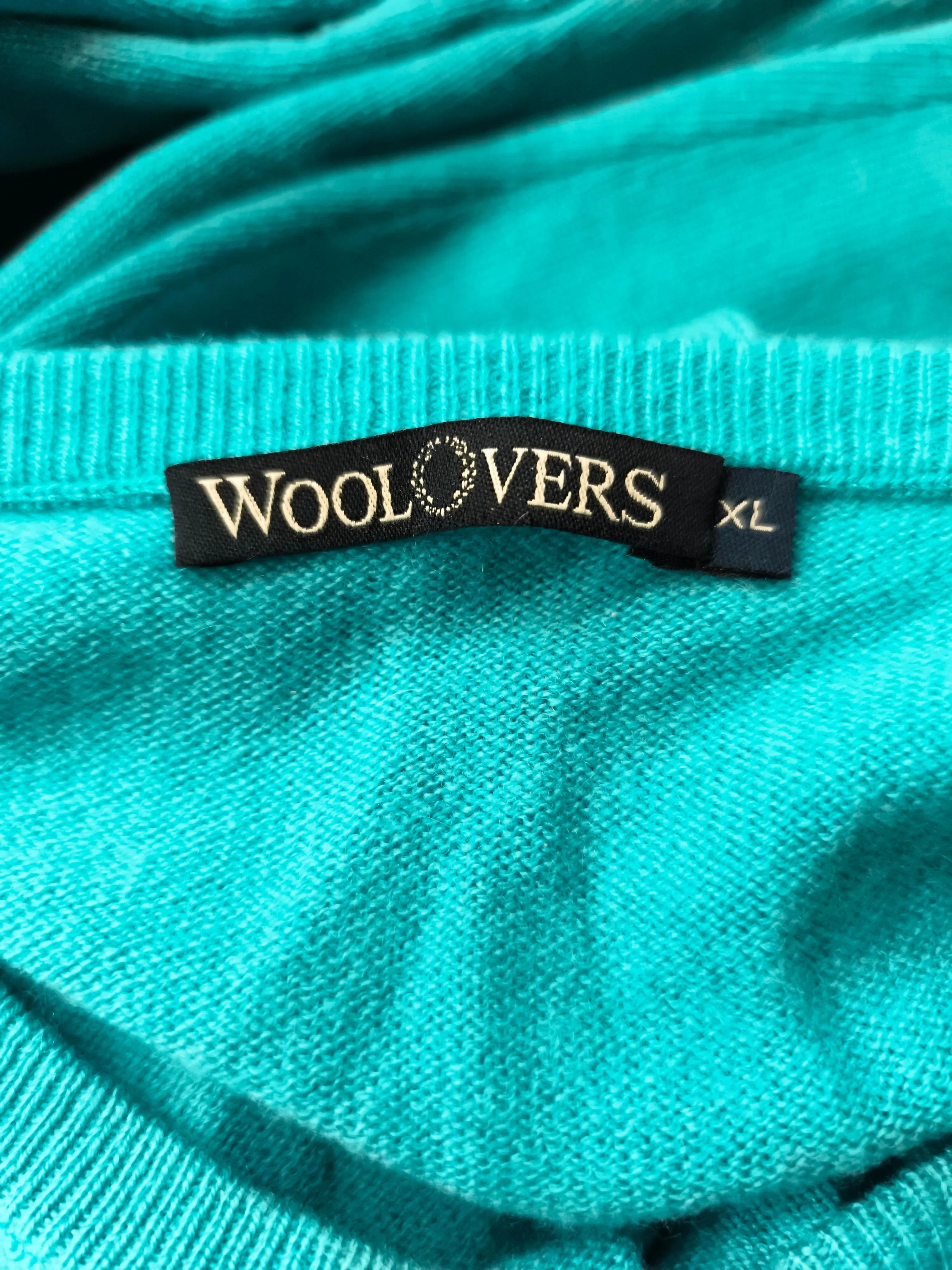 Woolovers Men's Jumper XL Blue Wool with Cashmere V-Neck Pullover - Image 7