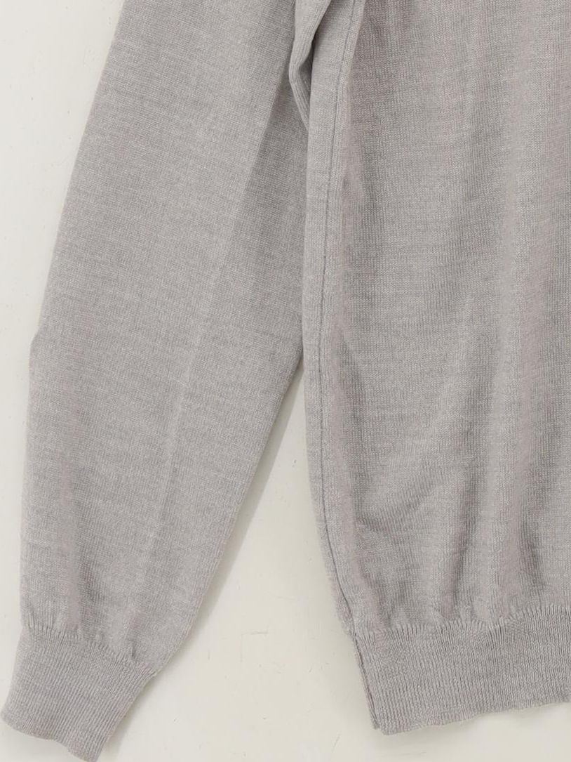 Woolovers Men's Polo L Grey 100% Wool Basic - Image 4