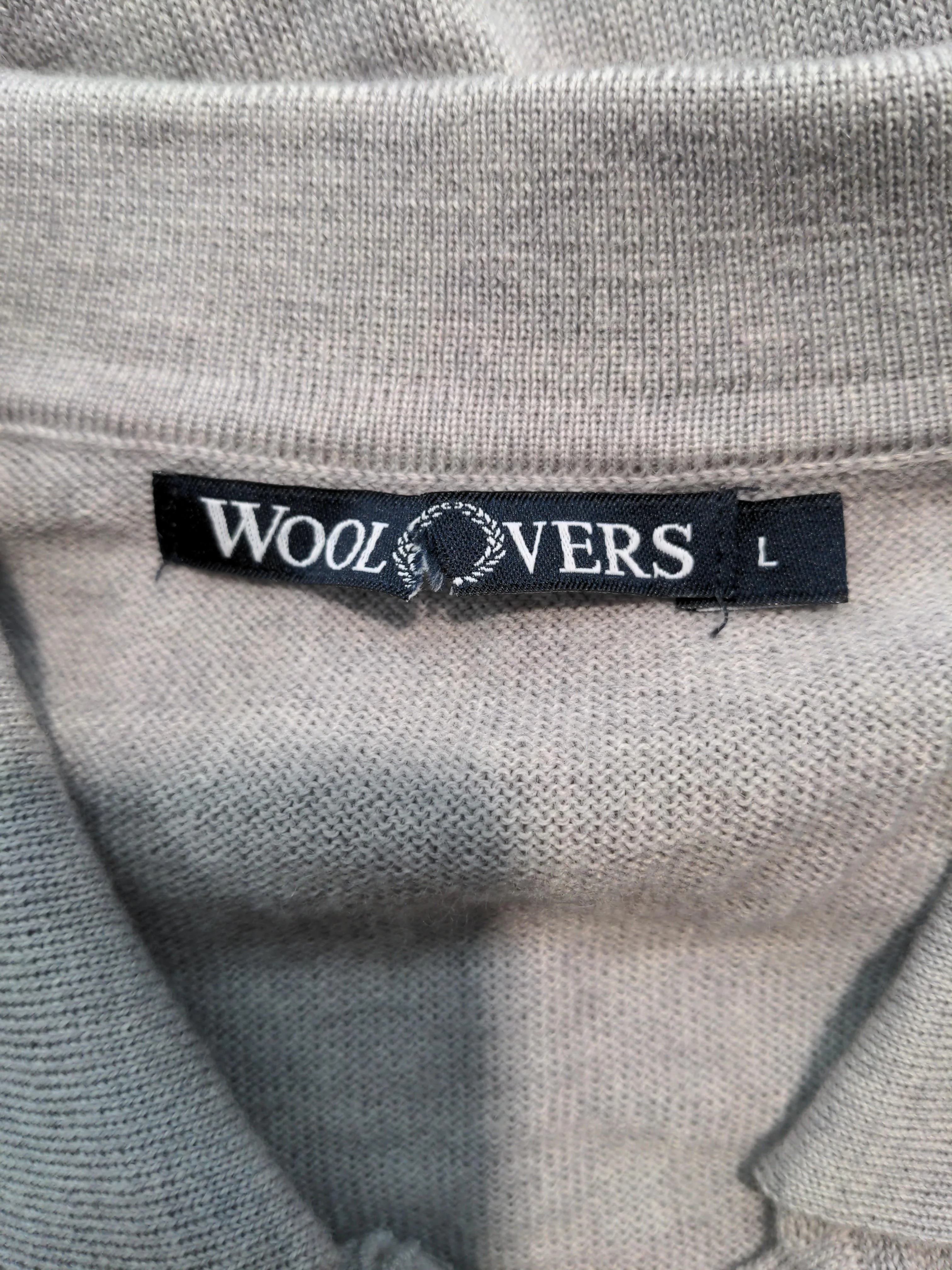 Woolovers Men's Polo L Grey 100% Wool Basic - Image 5