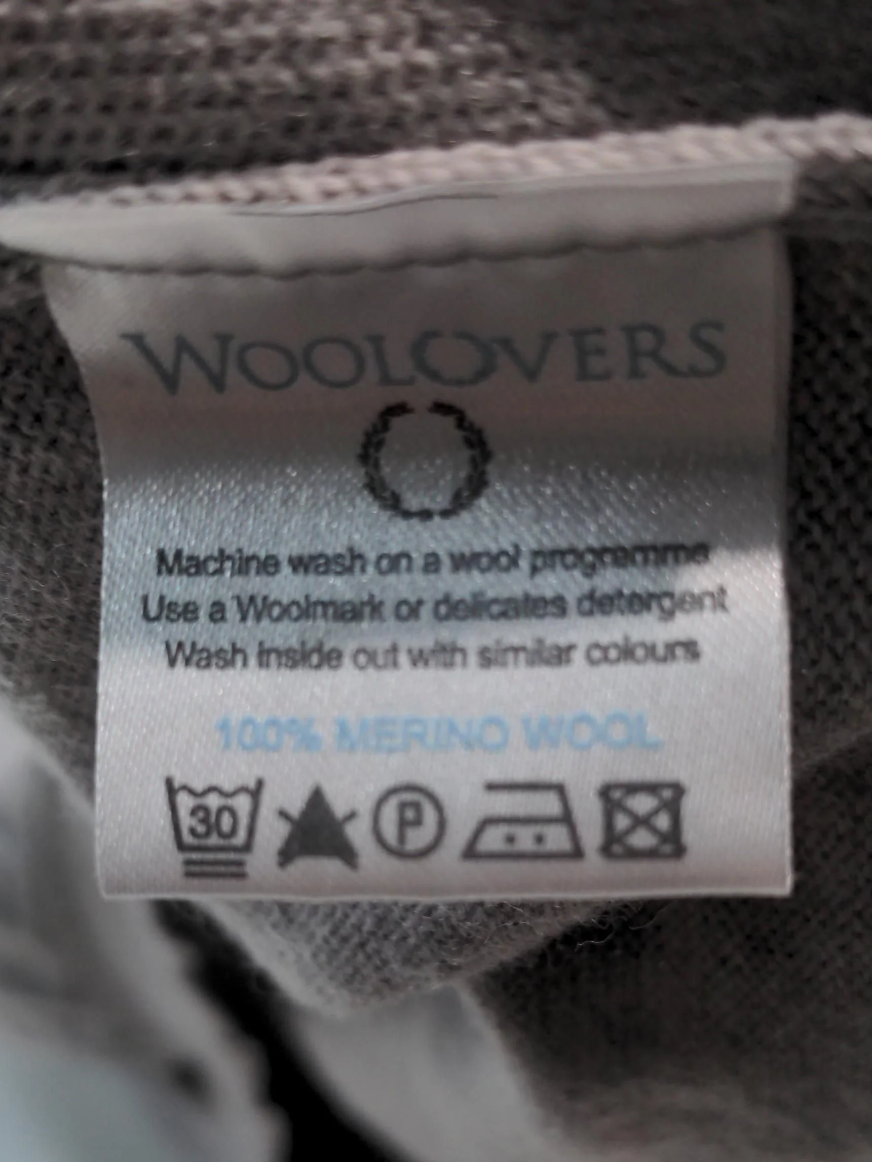 Woolovers Men's Polo L Grey 100% Wool Basic - Image 6
