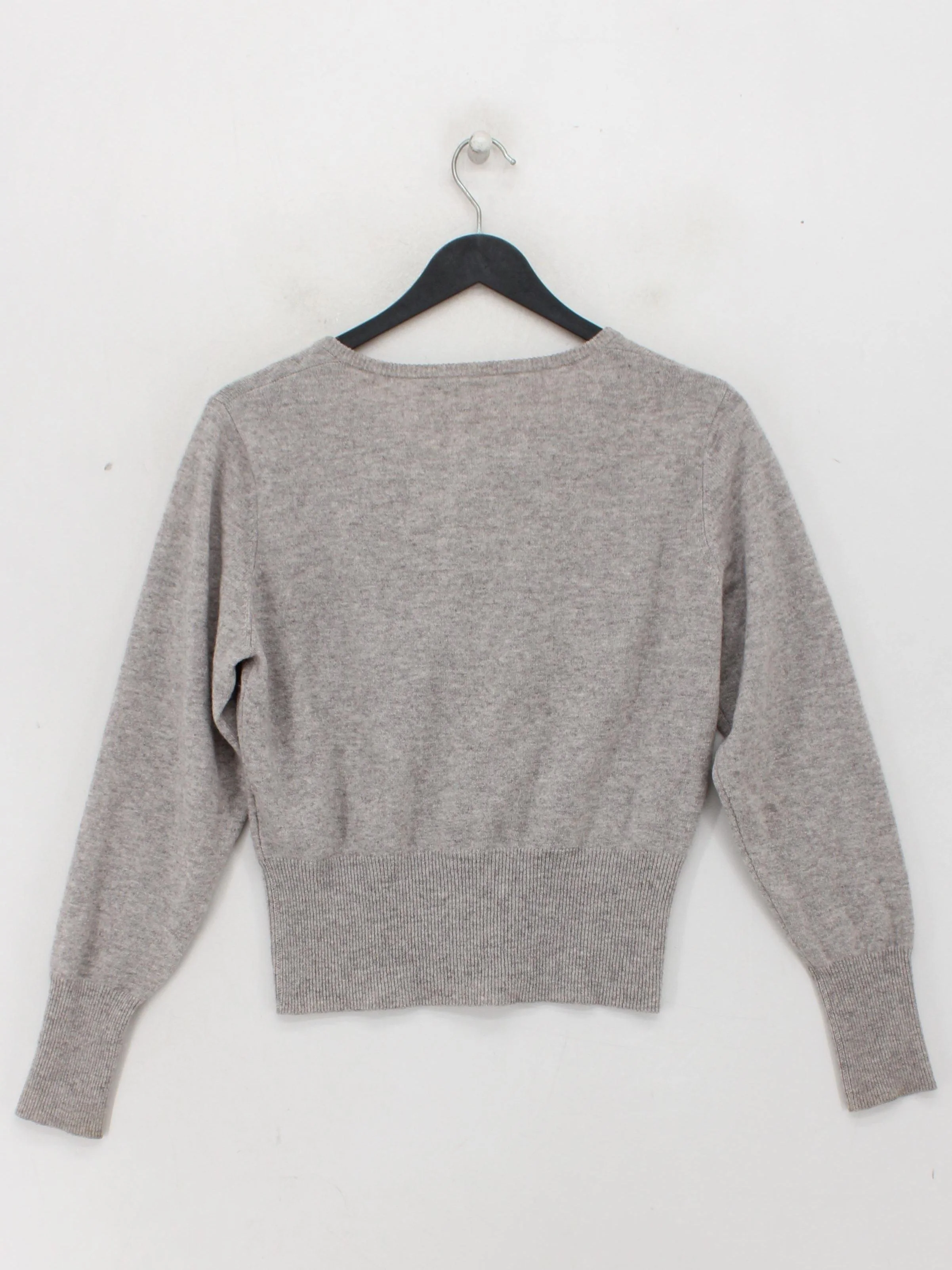 Woolovers Women's Cardigan M Grey Wool with Cashmere Round Neck Cardigan - Image 2