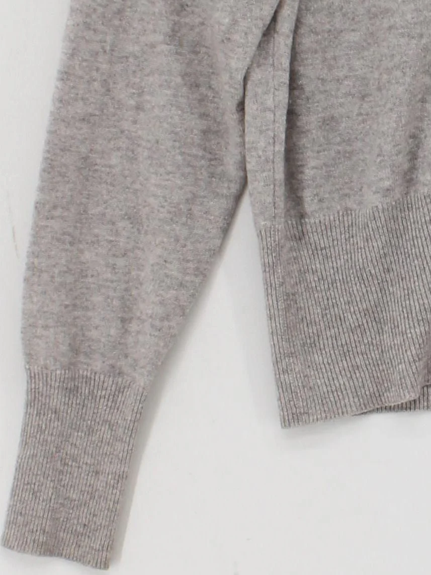 Woolovers Women's Cardigan M Grey Wool with Cashmere Round Neck Cardigan - Image 4