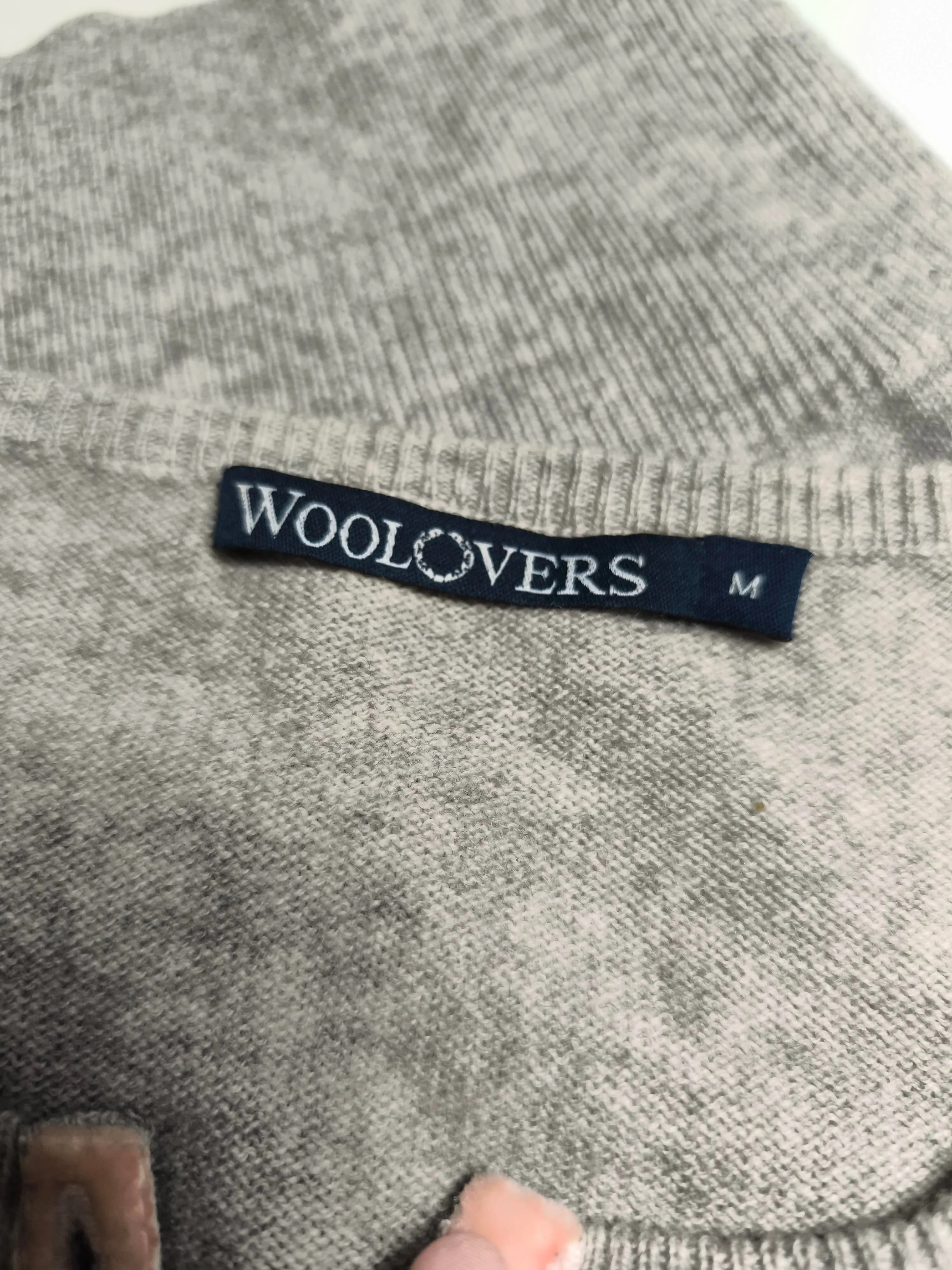 Woolovers Women's Cardigan M Grey Wool with Cashmere Round Neck Cardigan - Image 6