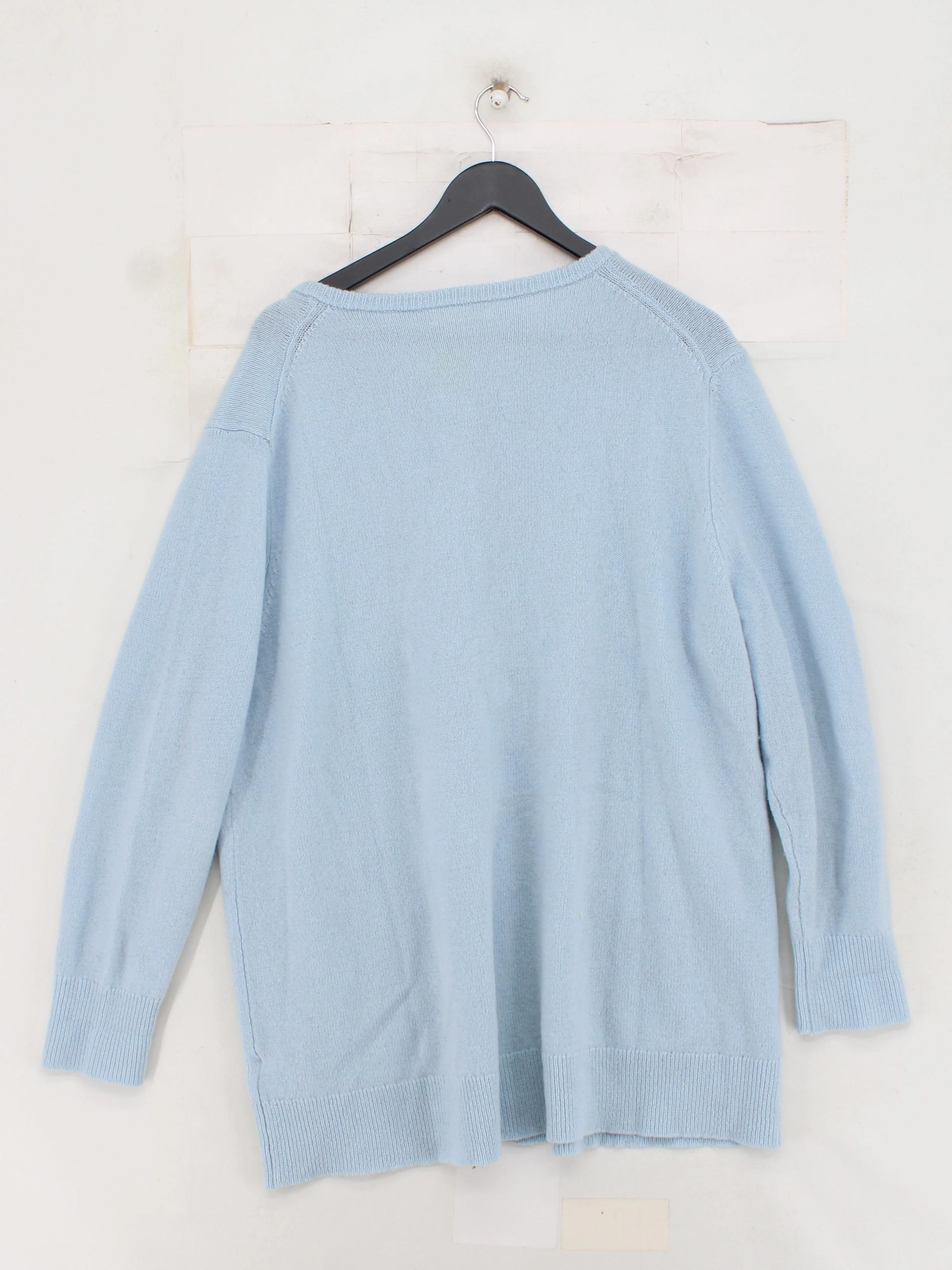 Woolovers Women's Cardigan XXL Blue 100% Wool Round Neck Cardigan - Image 2
