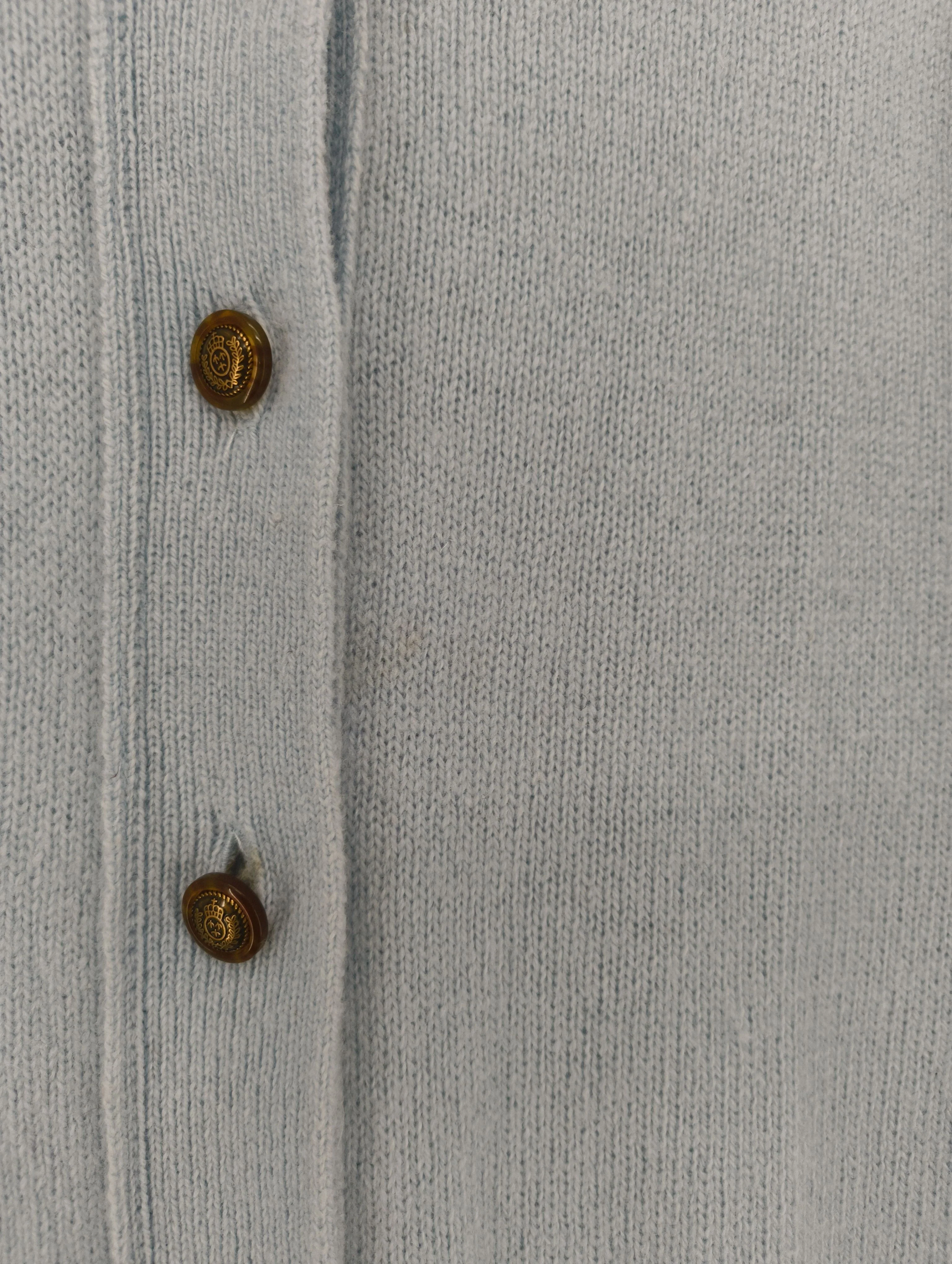 Woolovers Women's Cardigan XXL Blue 100% Wool Round Neck Cardigan - Image 5
