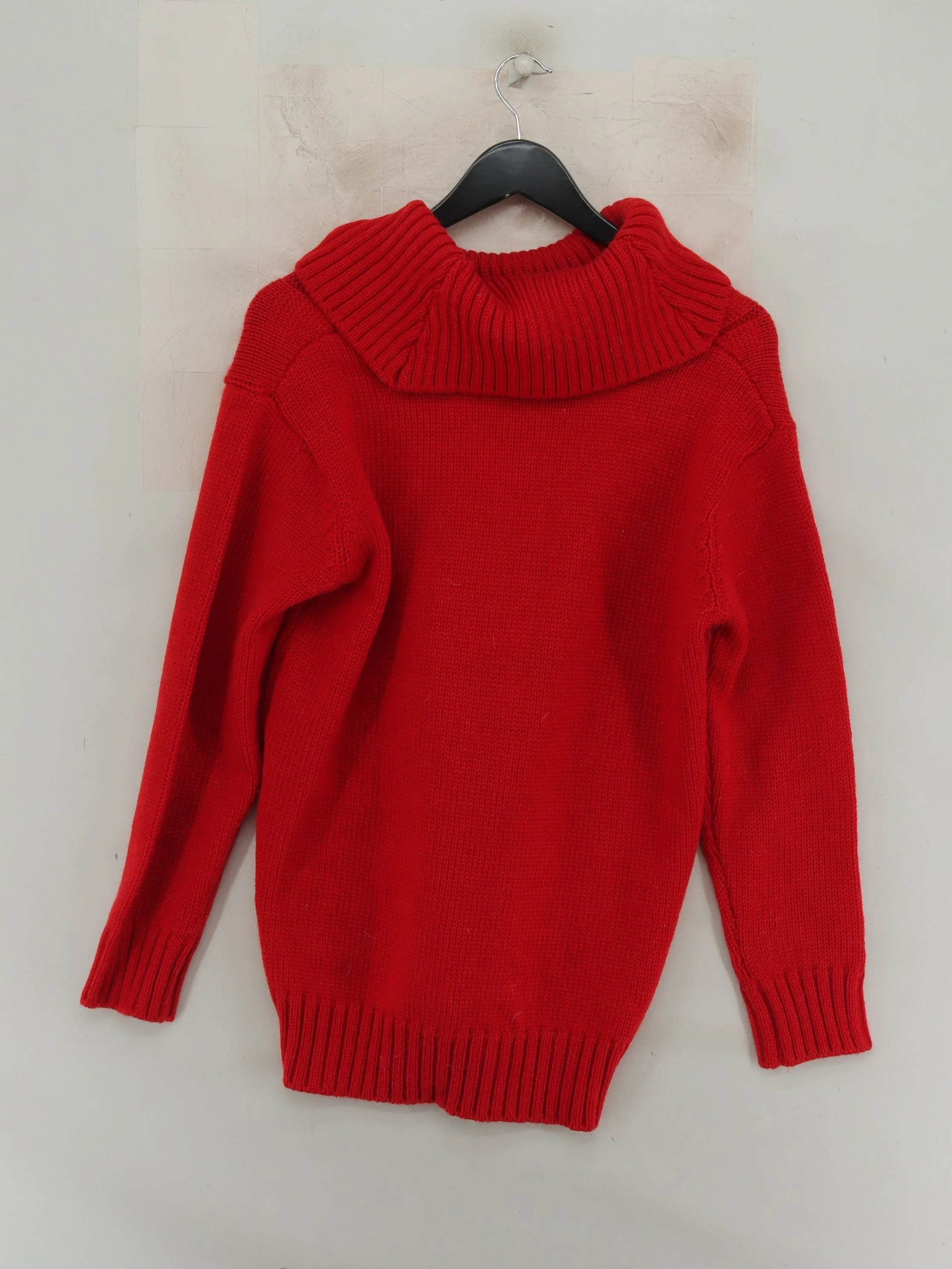 Woolovers Women's Jumper M Red 100% Wool Roll Neck Pullover - Image 2