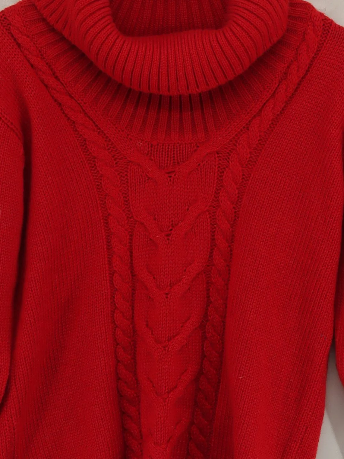 Woolovers Women's Jumper M Red 100% Wool Roll Neck Pullover - Image 3