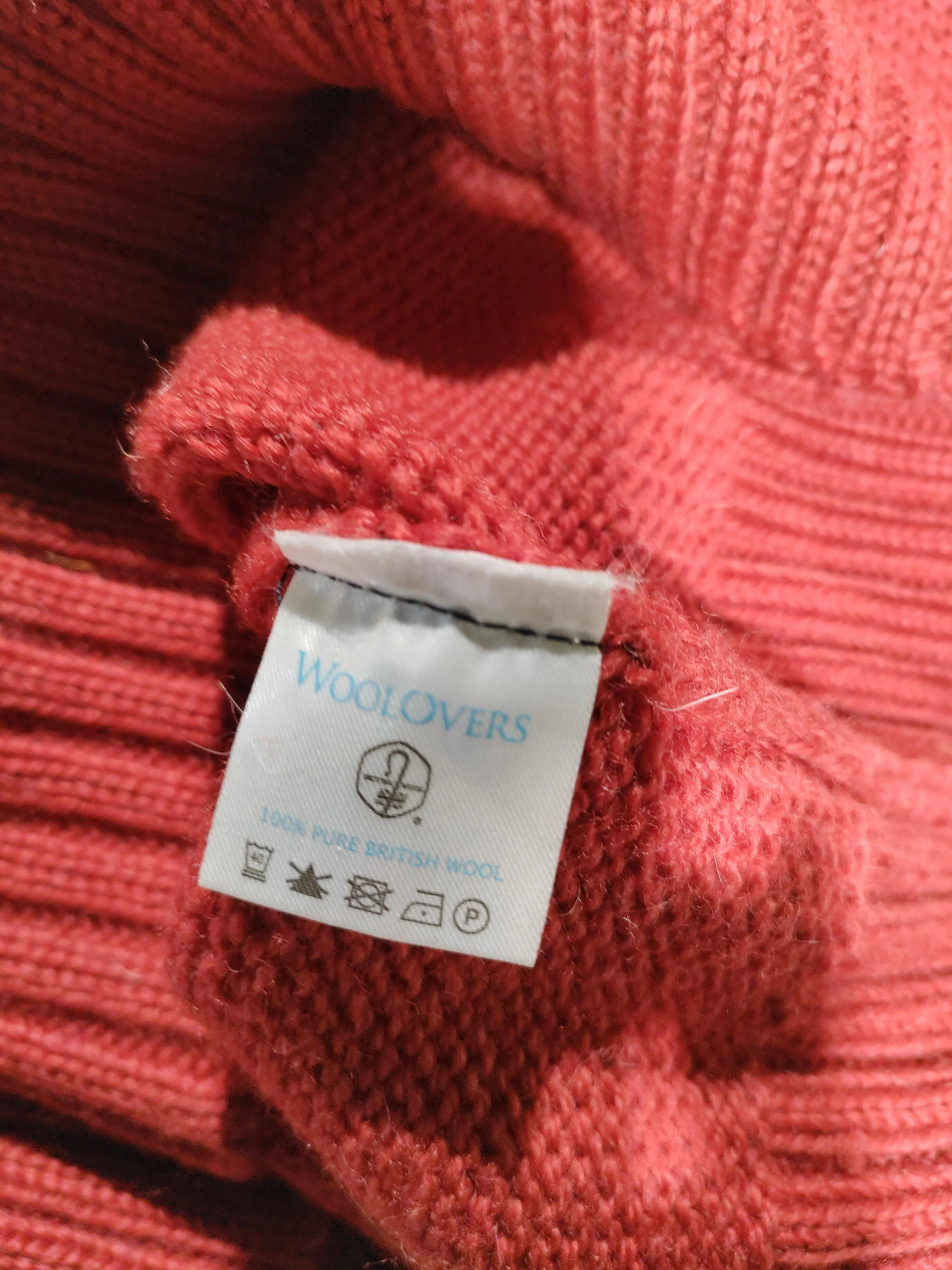 Woolovers Women's Jumper M Red 100% Wool Roll Neck Pullover - Image 6