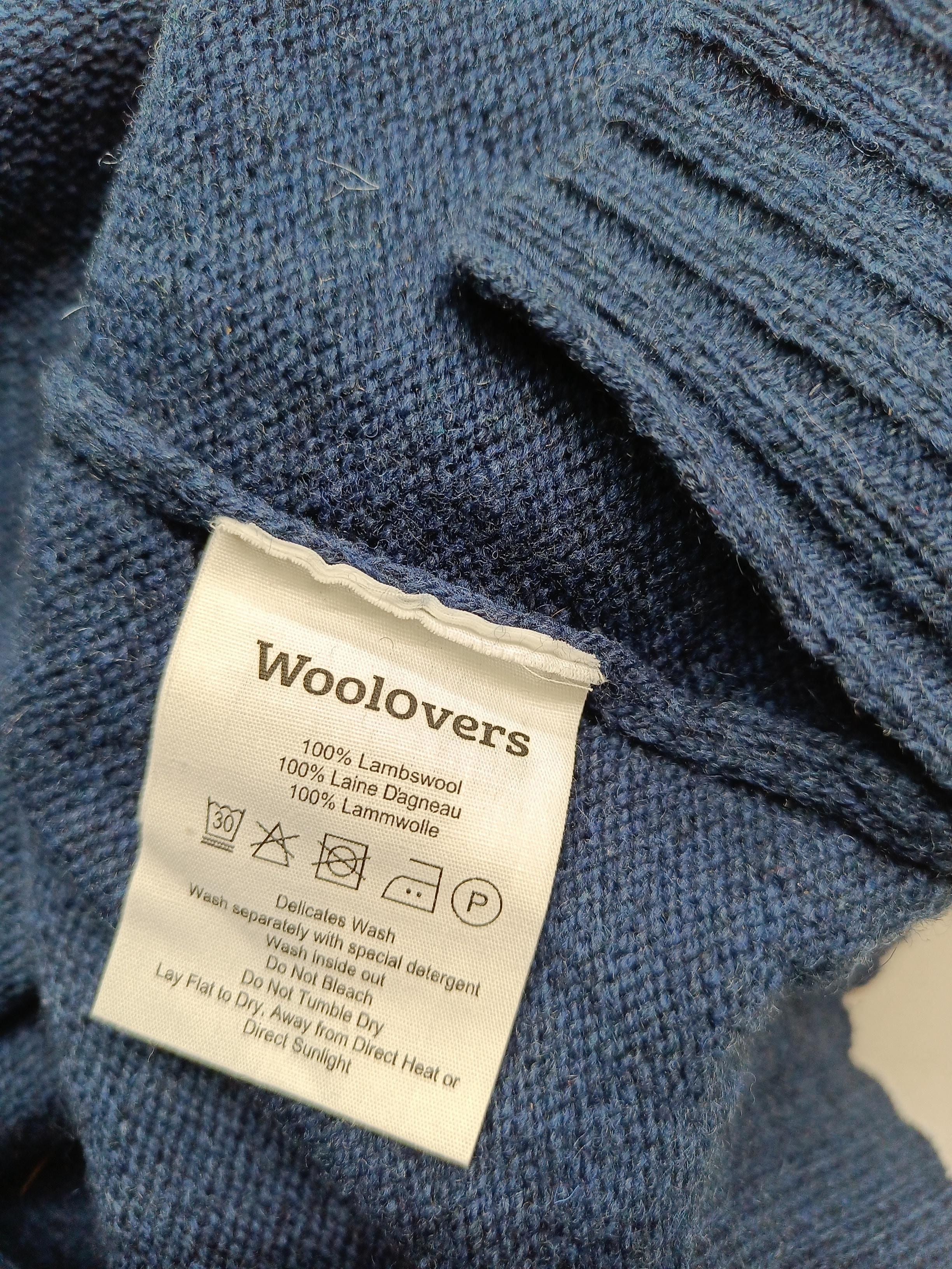 Woolovers Women's Jumper XL Blue Polkadot 100% Wool Round Neck Pullover - Image 6