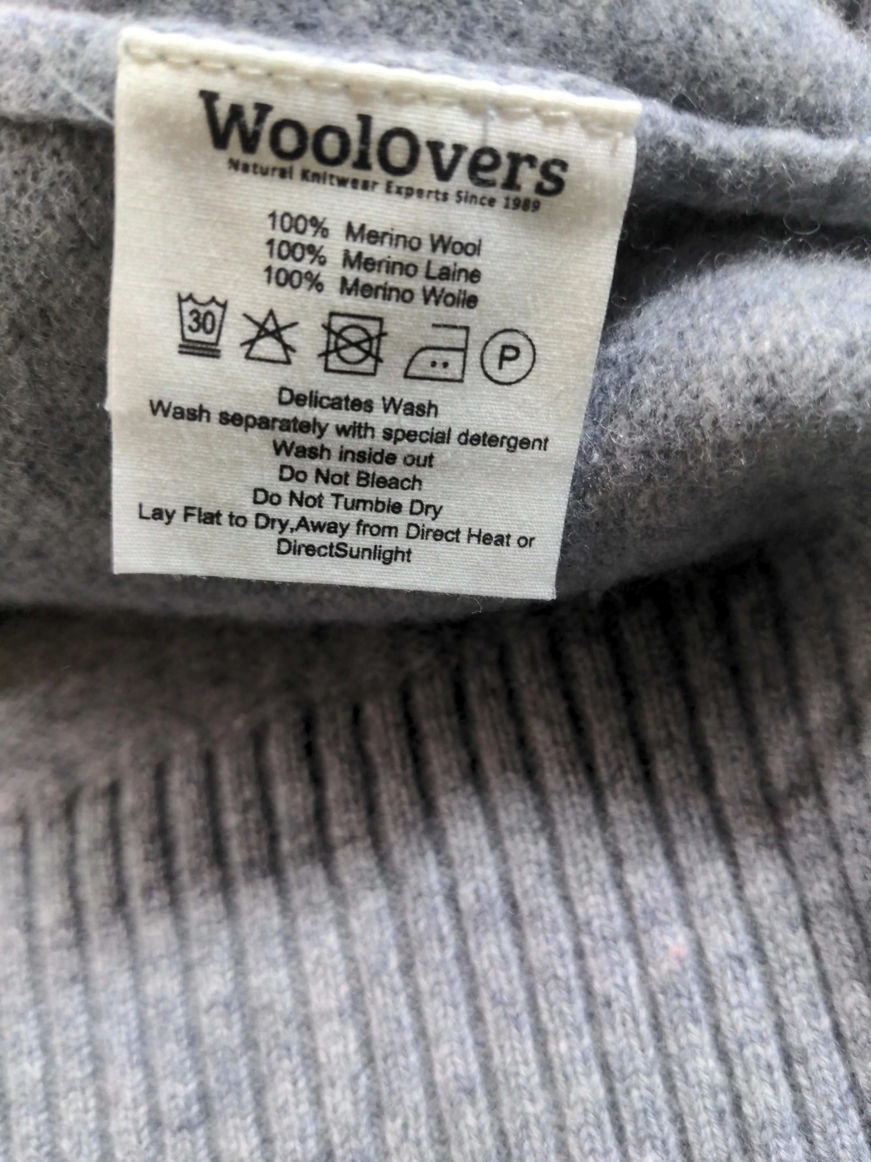 Woolovers Women's Jumper XL Grey Striped 100% Wool Crew Neck Pullover - Image 6