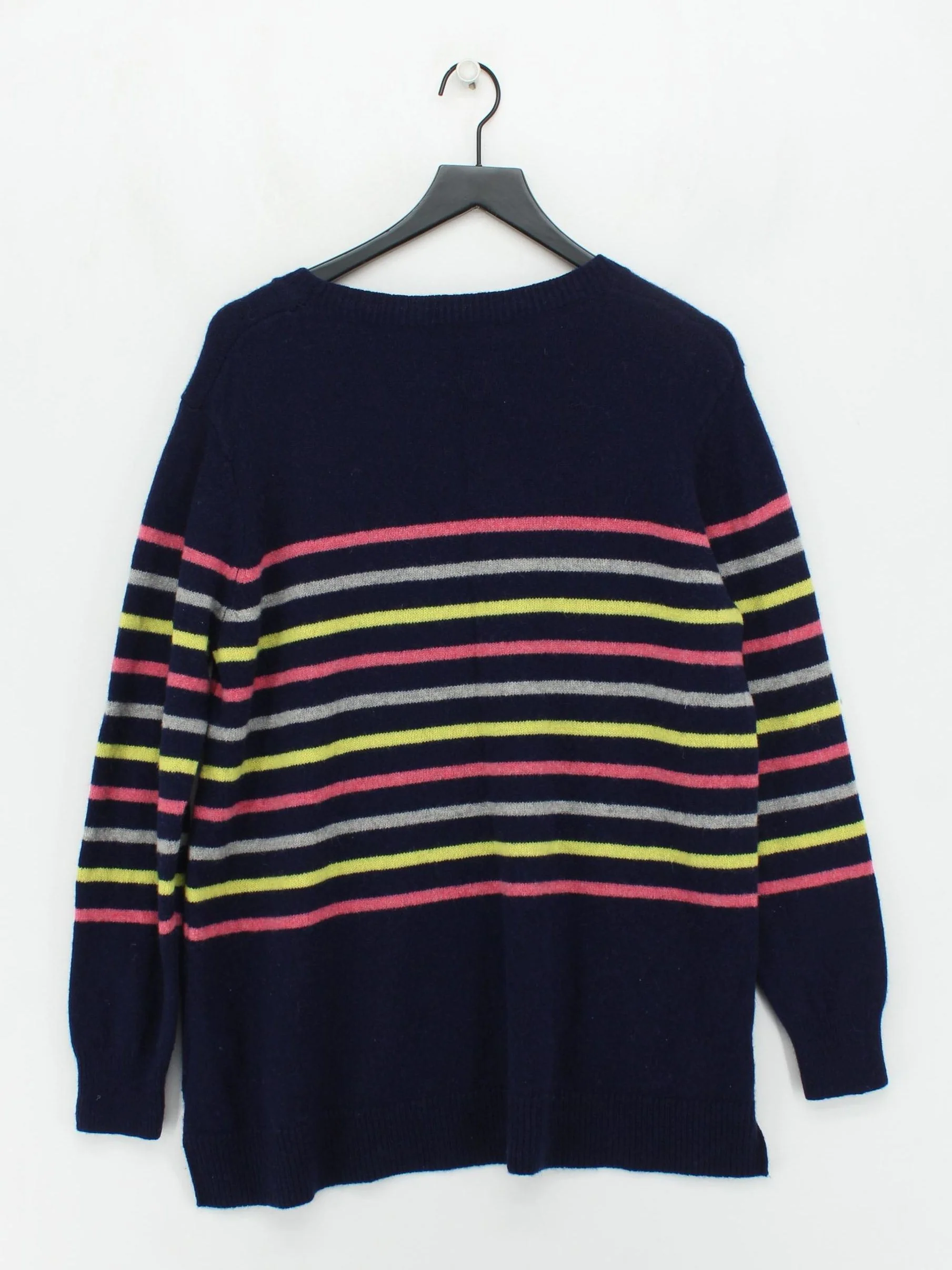 Woolovers Women's Jumper XL Multi Striped 100% Wool Crew Neck Pullover - Image 2
