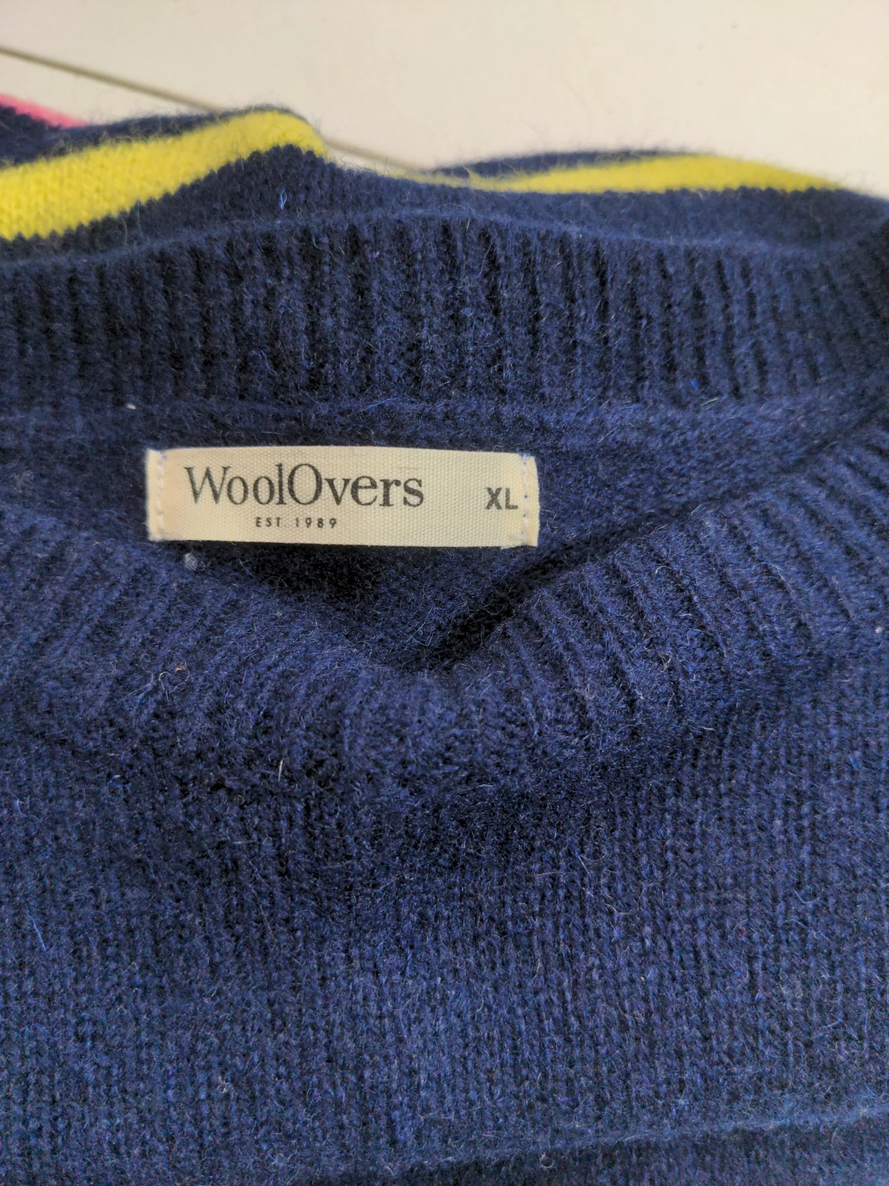 Woolovers Women's Jumper XL Multi Striped 100% Wool Crew Neck Pullover - Image 5