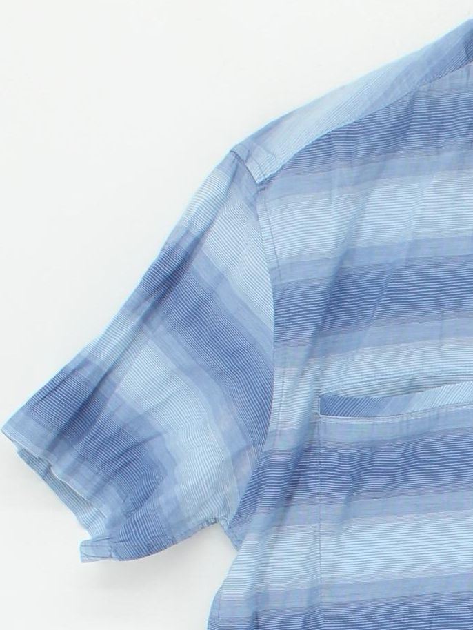Wrangler Men's Shirt L Blue Striped 100% Cotton Basic - Image 4