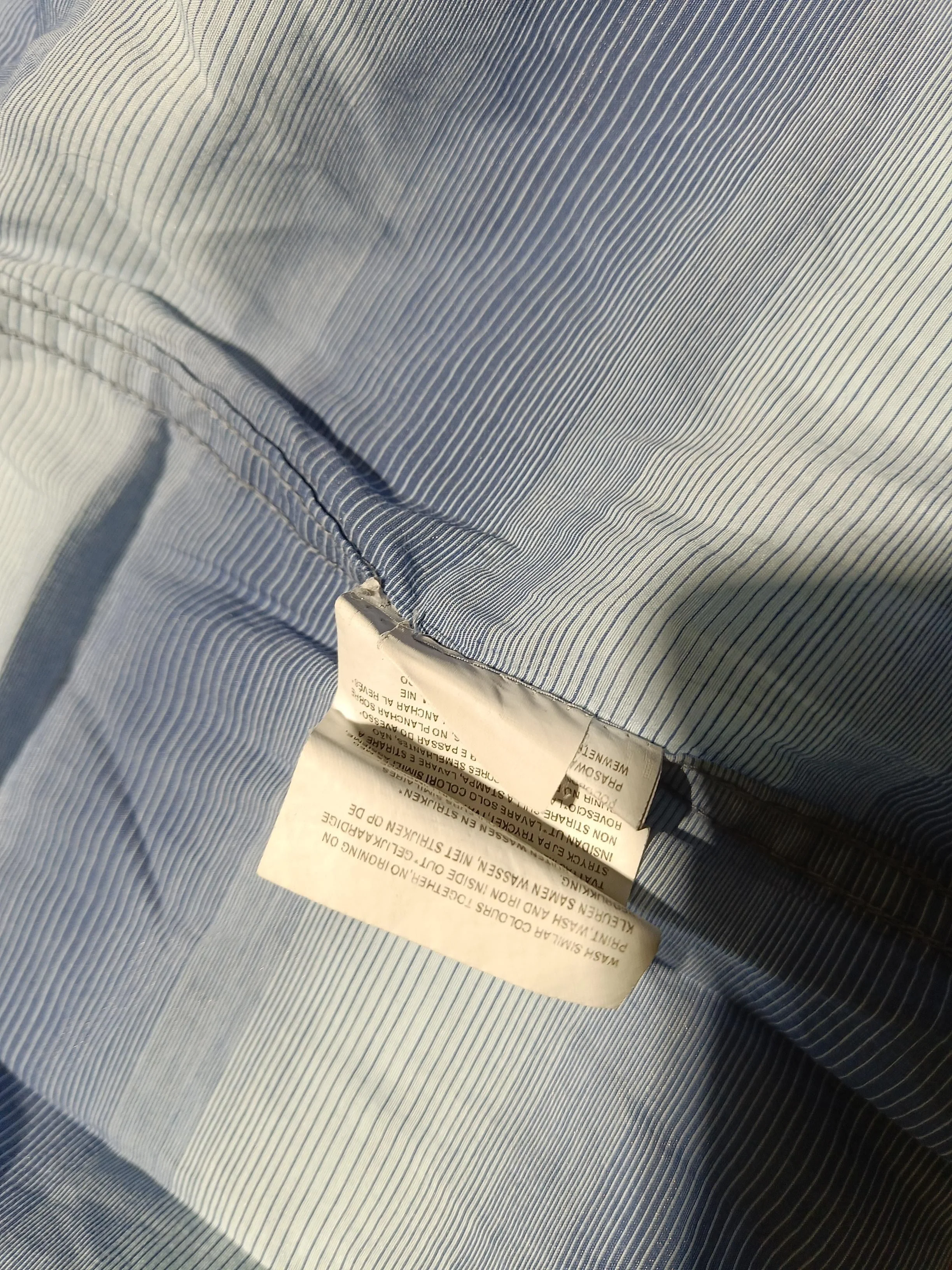 Wrangler Men's Shirt L Blue Striped 100% Cotton Basic - Image 6