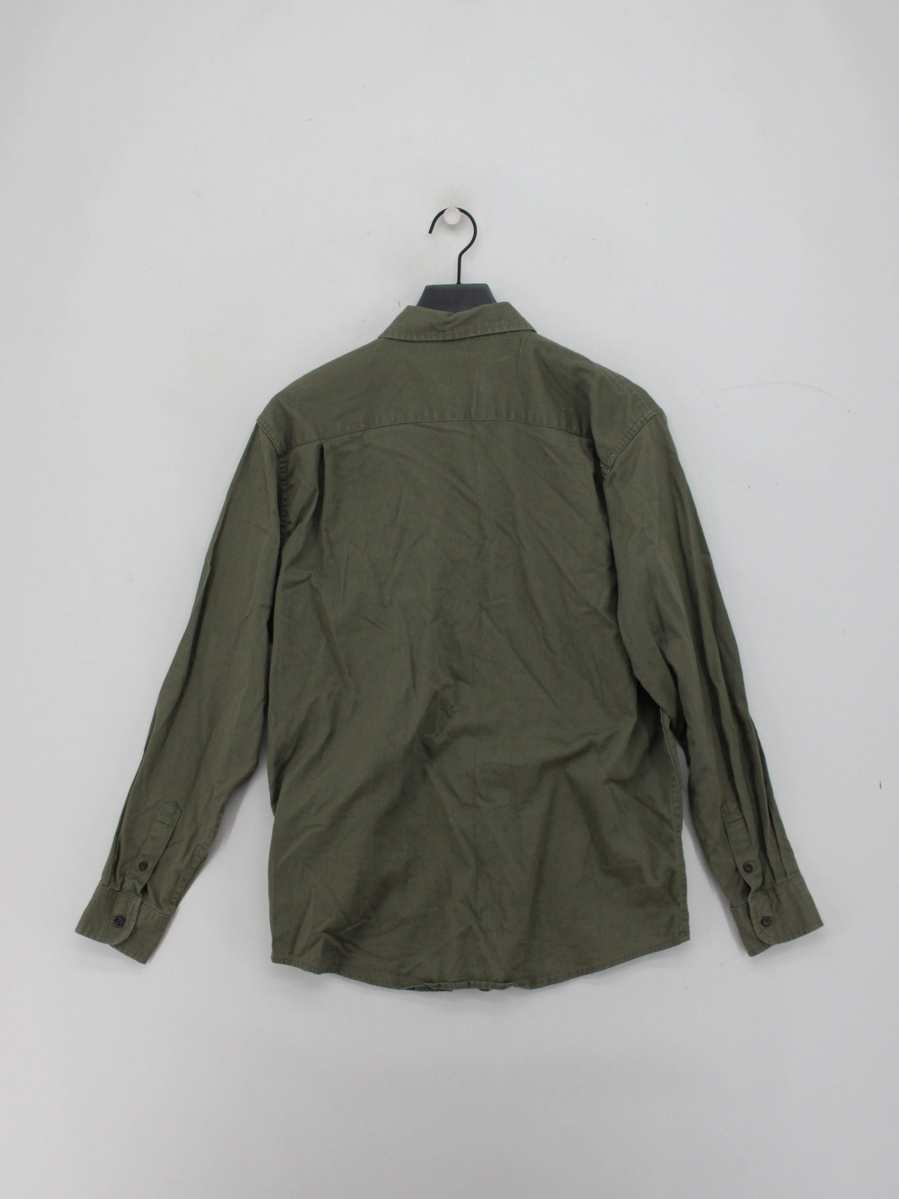 Wrangler Men's Shirt M Green Cotton with Spandex Basic - Image 2