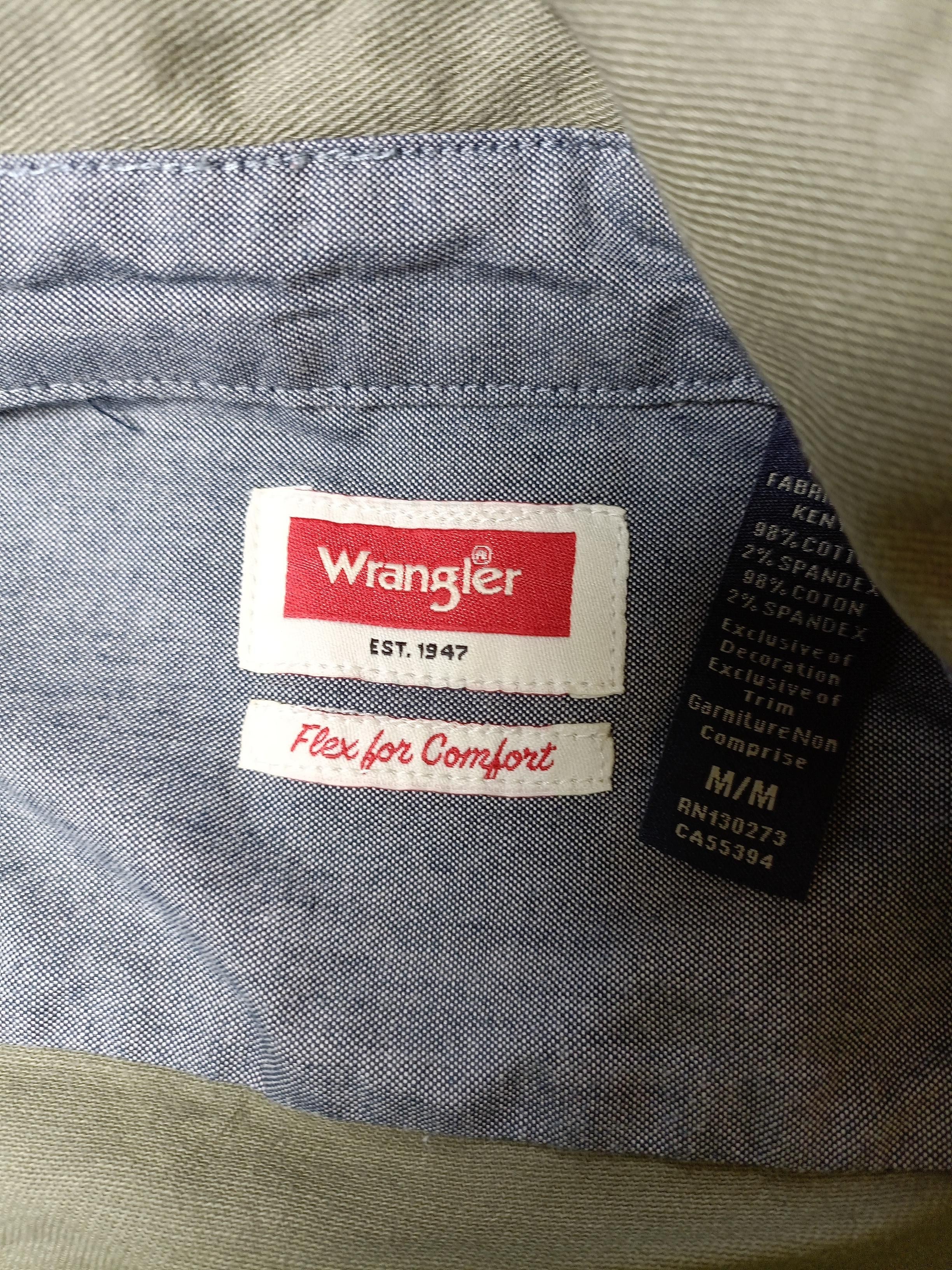Wrangler Men's Shirt M Green Cotton with Spandex Basic - Image 5