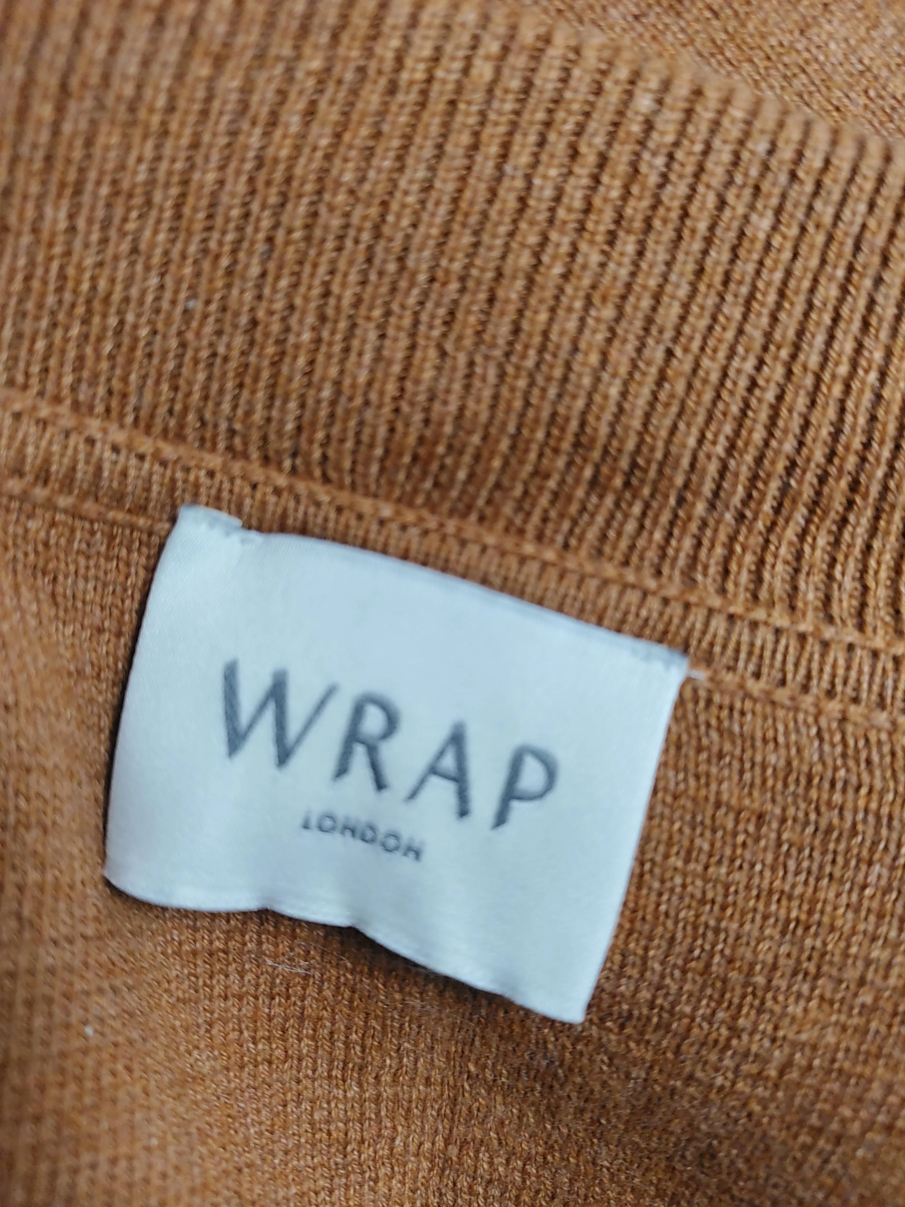Wrap London Women's Cardigan UK 12 Brown Striped 100% Cotton Round Neck Cardigan - Image 5