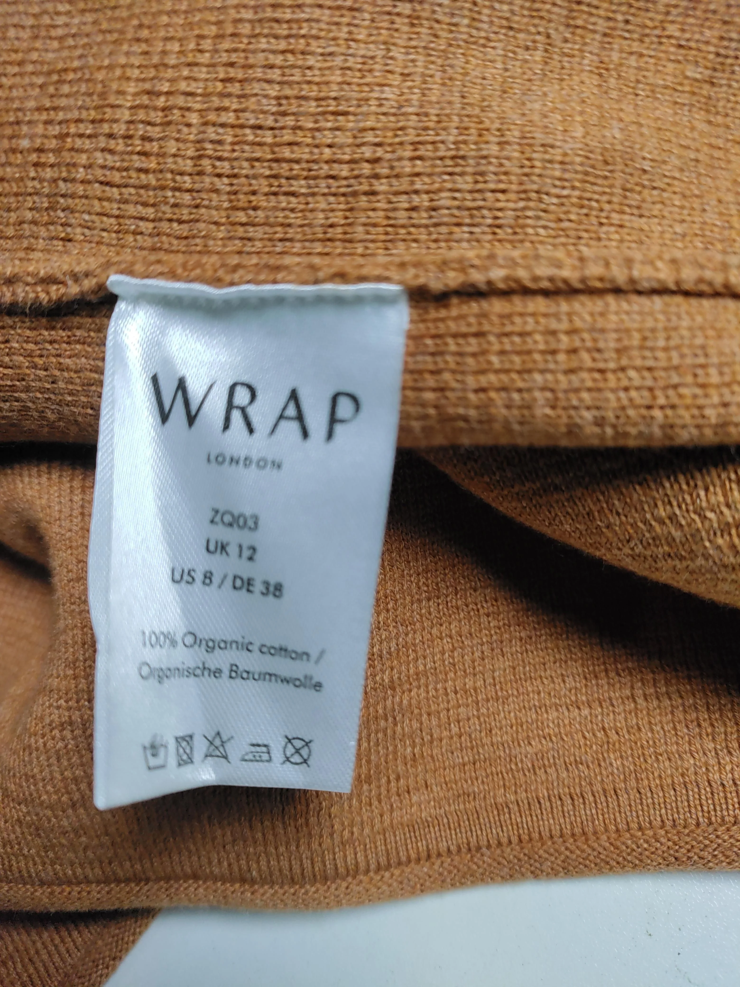 Wrap London Women's Cardigan UK 12 Brown Striped 100% Cotton Round Neck Cardigan - Image 6