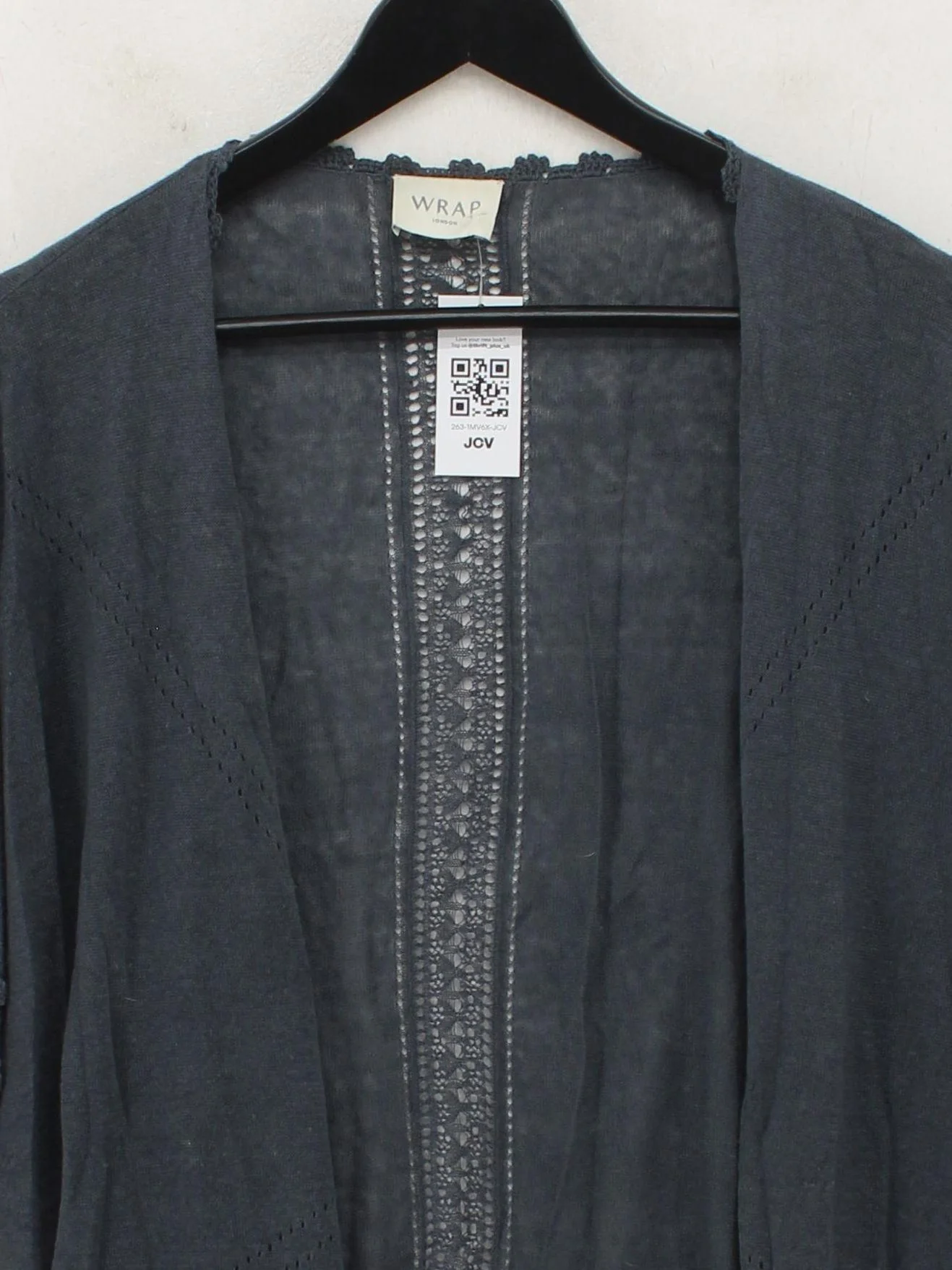 Wrap London Women's Cardigan UK 14 Blue 100% Linen V-Neck Cardigan - Image 3