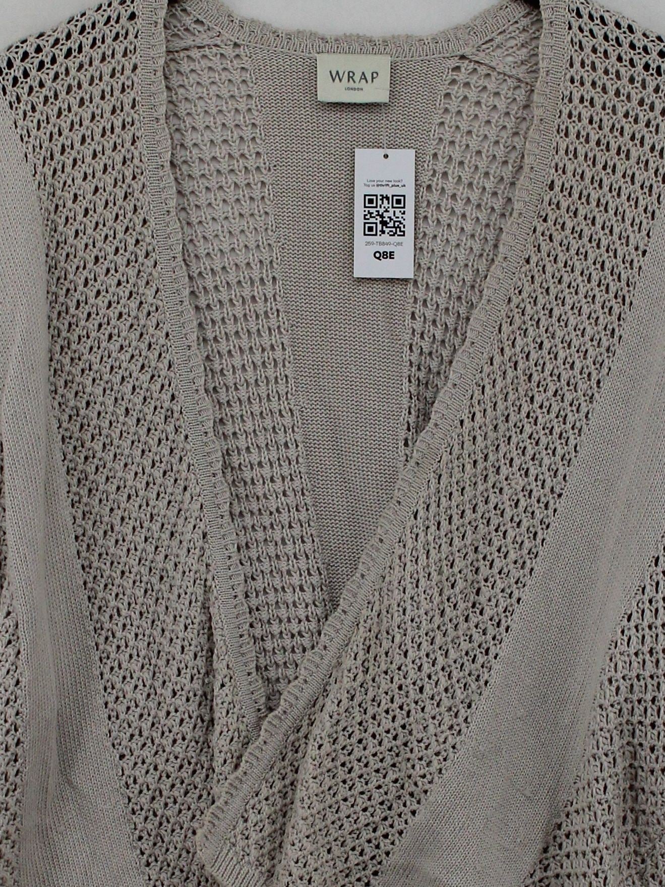 Wrap London Women's Cardigan UK 14 Cream 100% Cotton V-Neck Cardigan - Image 3
